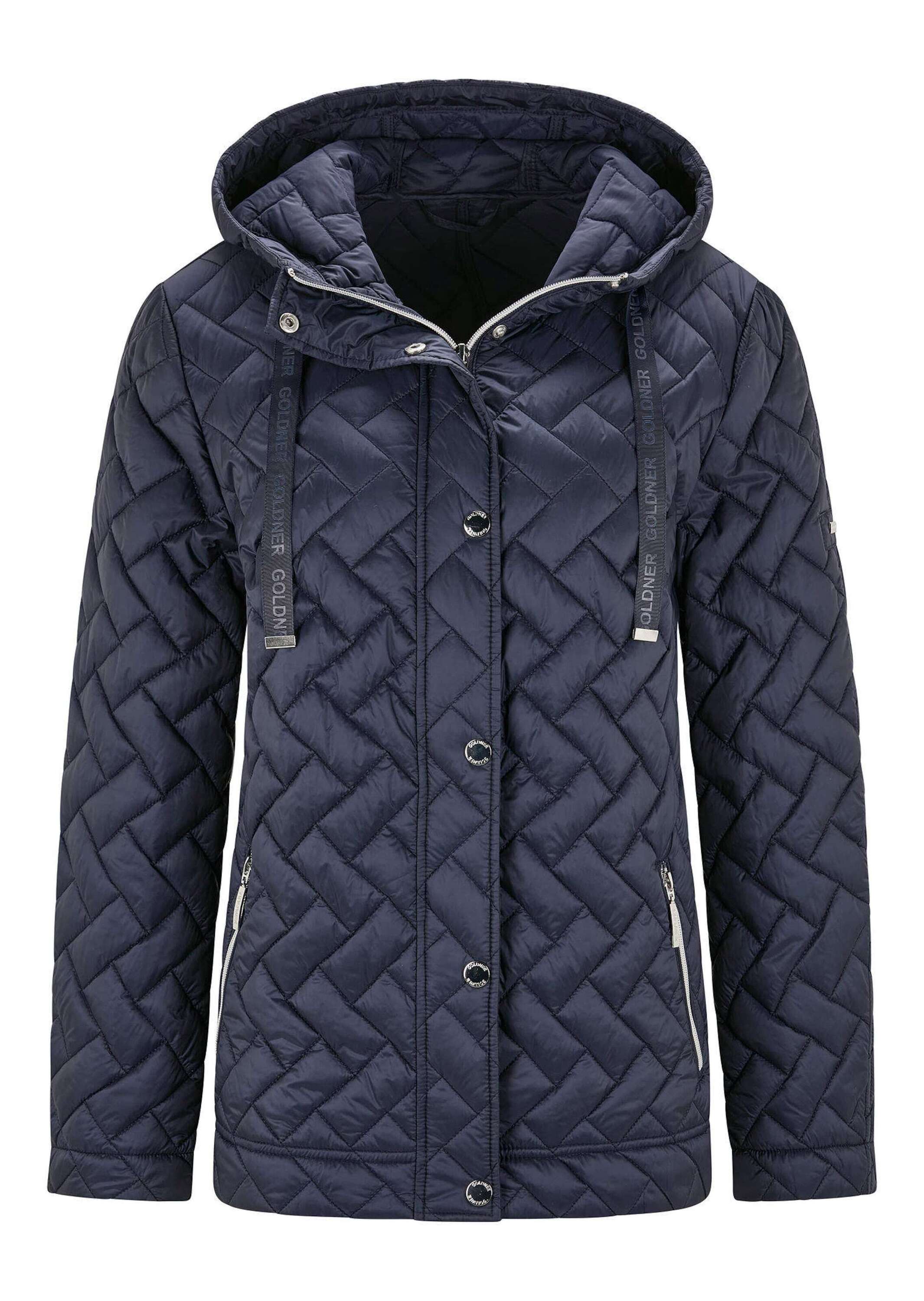 GOLDNER Kurzjacke "Übergangsjacke mit Kapuze" Mit dekorativen Ripsbändern