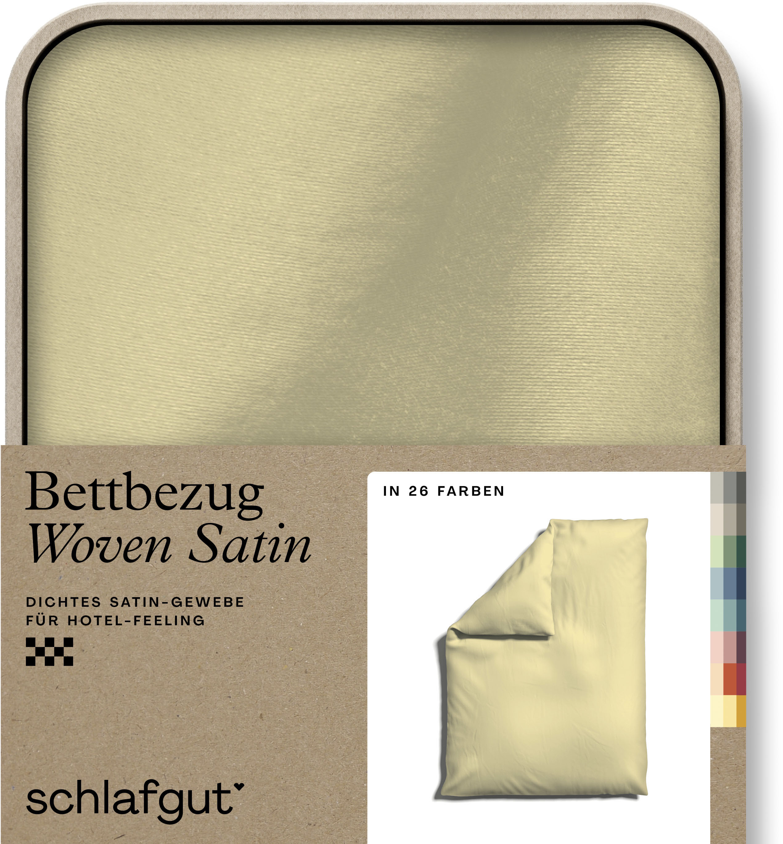 Schlafgut Bettbezug "Premium Woven Satin, 100% Baumwolle, Fadendichte 300TC" besonders dicht gewebt, Mix & Match: passender Kissenbezug erhältlich
