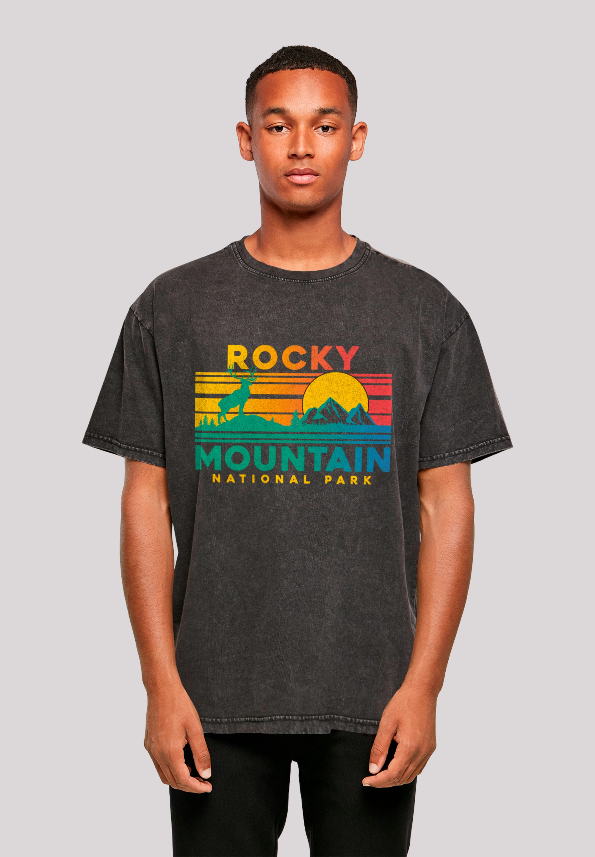 F4NT4STIC T-Shirt "US National Parks Rocky Mountain Sunset", Premium Qualit günstig online kaufen