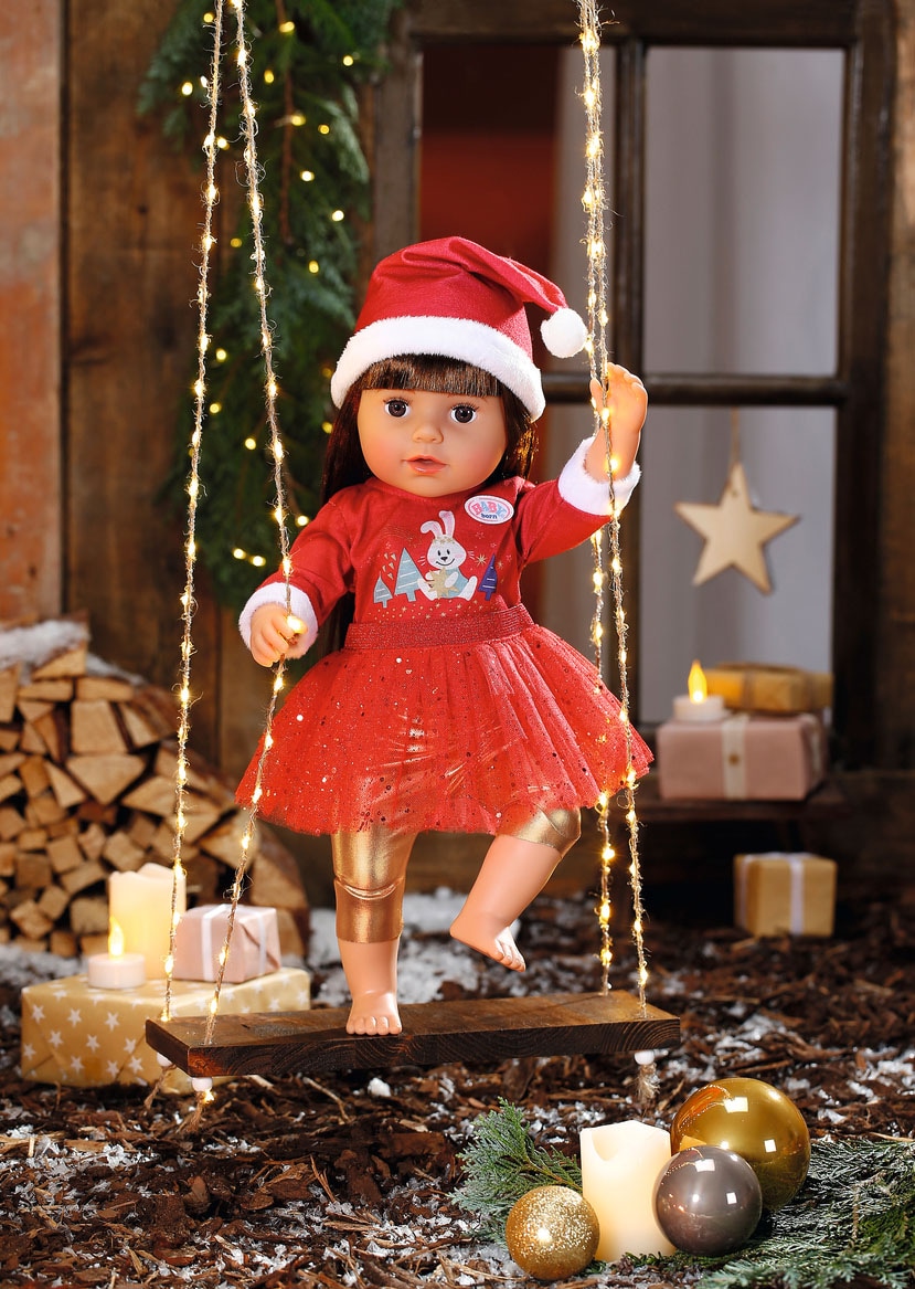 Baby Born Puppenkleidung »Weihnachtskleid, 43 cm«, (Set, 4 tlg.)