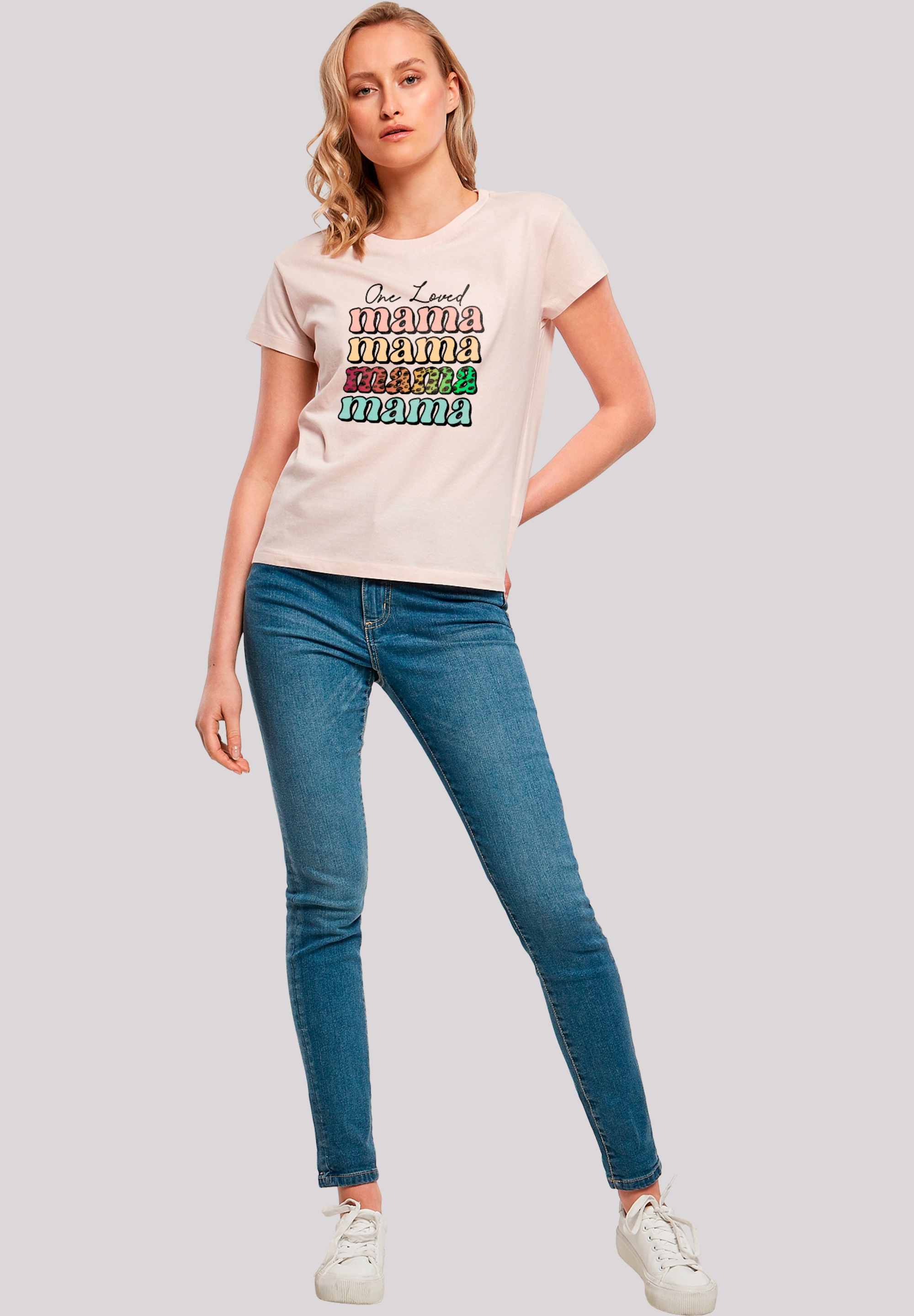 F4NT4STIC T-Shirt »Mothers Day Mama Typography Leopard Print Pastel«, Premium Qualität