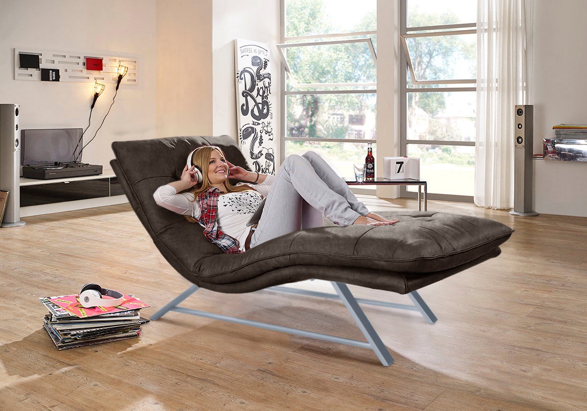 W.SCHILLIG Relaxliege »daily dreams« in Waffelkissen-Optik, wahlweise mit Motor, Kufengestell, in 2 Breiten