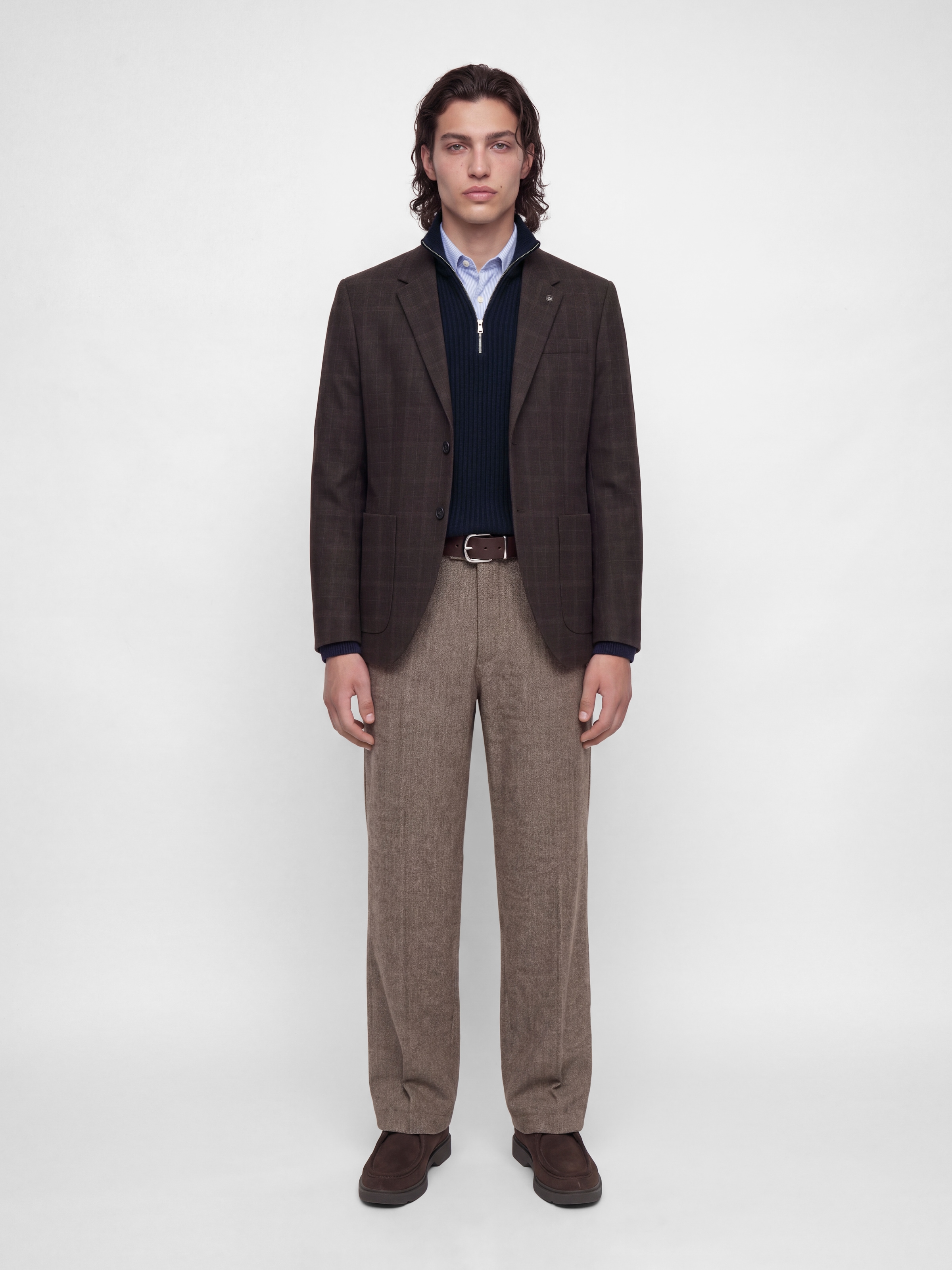 Jack & Jones Troyer »JJSAGE KNIT HALF ZIP« Materialmix, locker geschnitten
