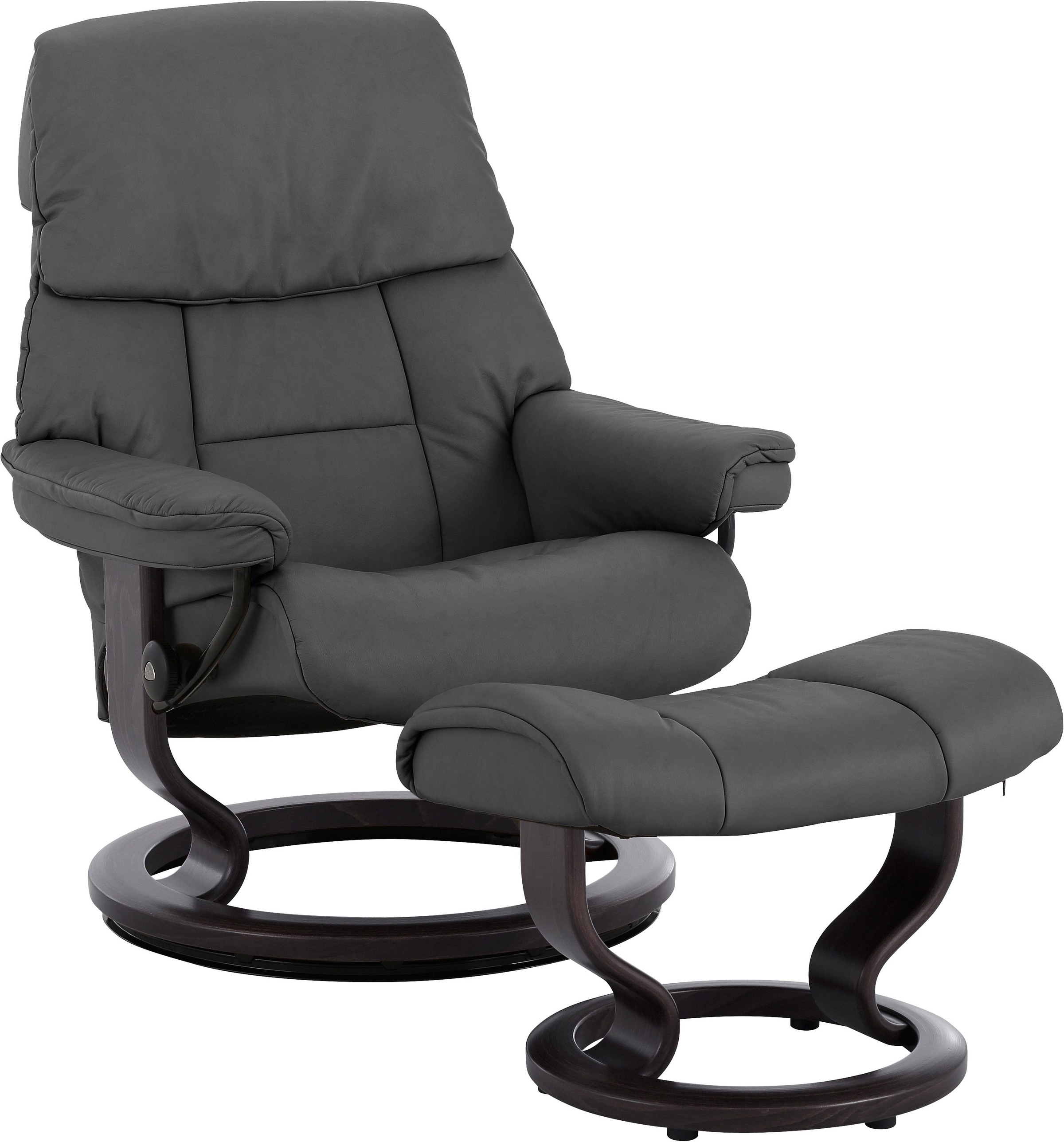 Stressless® Relaxsessel »Ruby«, (Set, Relaxsessel mit Hocker), mit Classic Base, Größe M, Gestell Eiche, Wenge, Braun & Schwarz