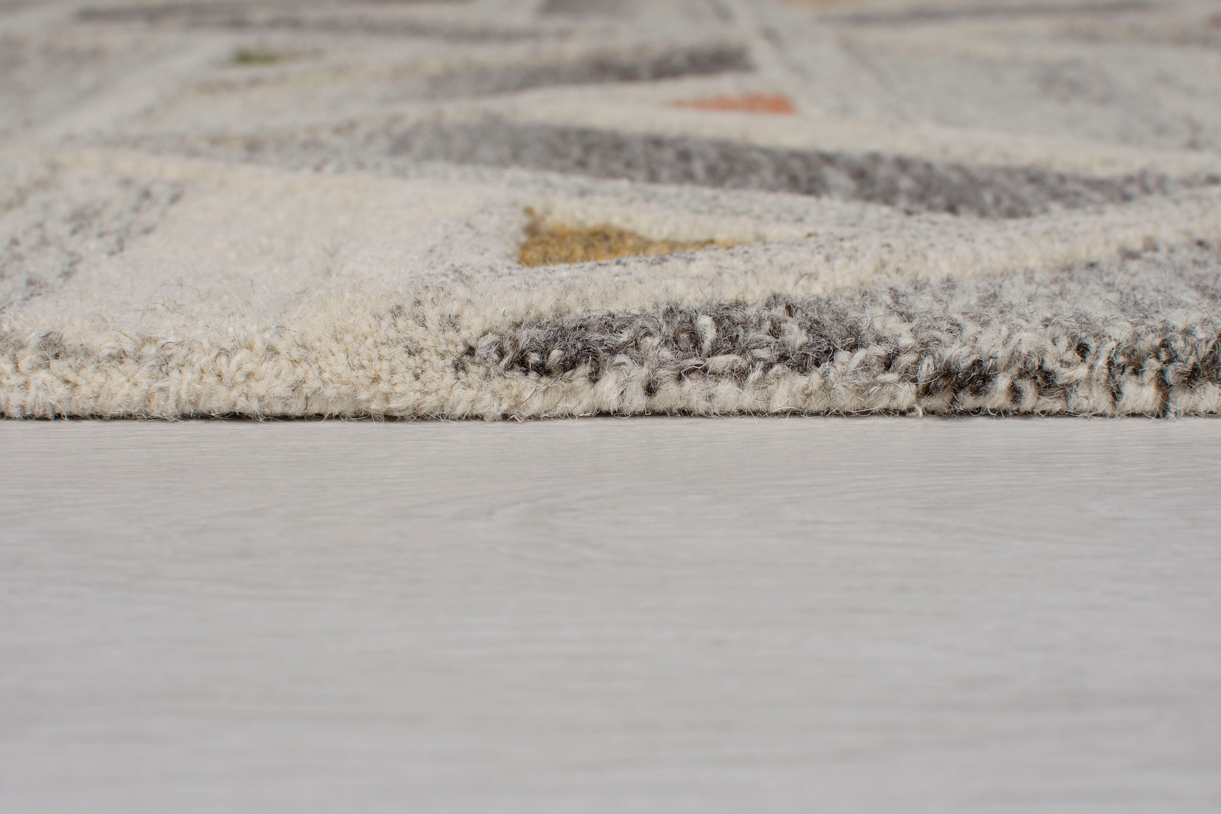 FLAIR RUGS Wollteppich »River«, rechteckig, 10 mm Höhe, fußbodenheizungsgeeignet, 100% Wolle, geometrisches Muster