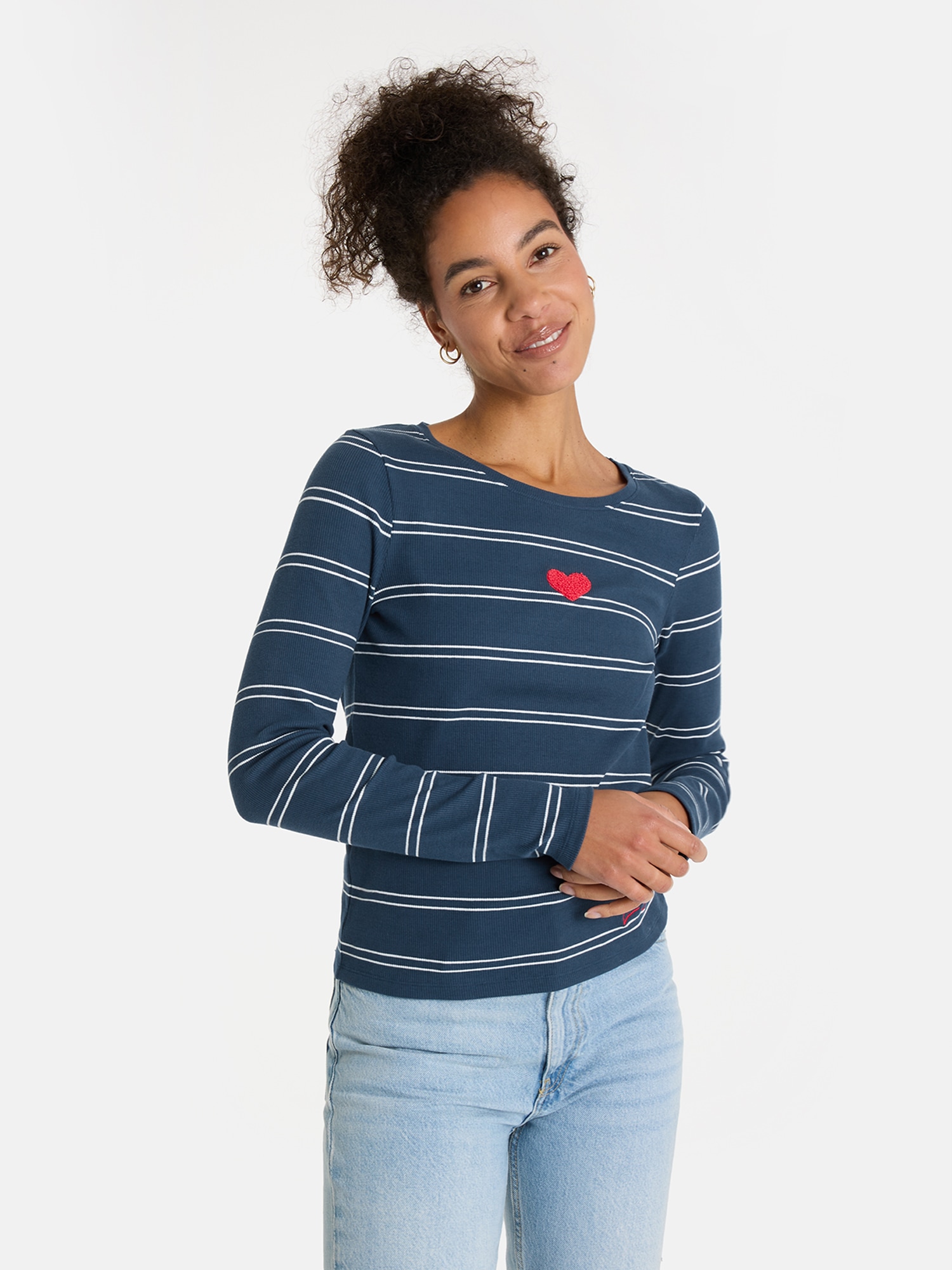 Lieblingsstück Langarmshirt "SinaL" mit Herzmotiv und Streifen günstig online kaufen
