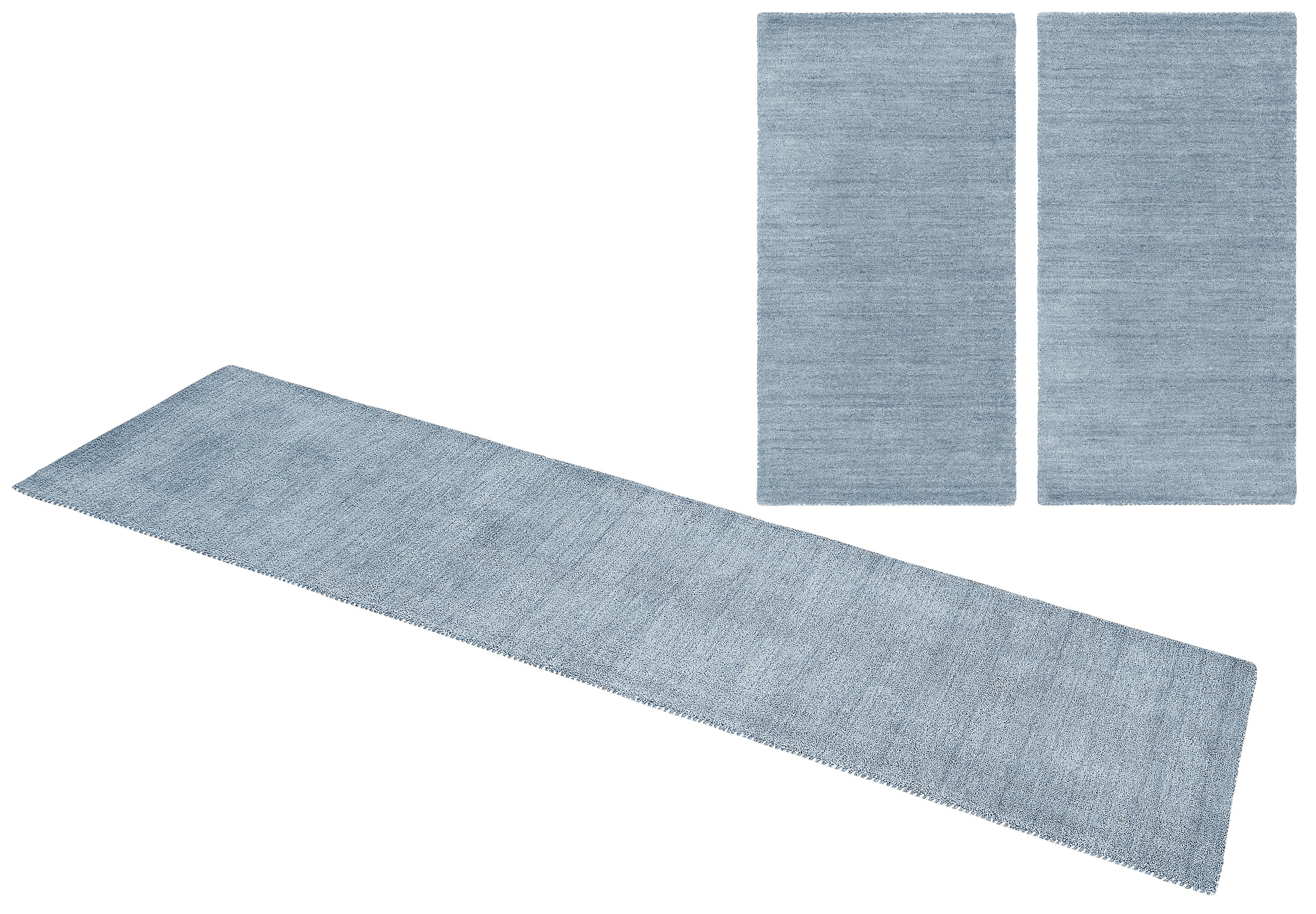 THEKO Bettumrandung "Gabbeh Uni, Handweb Teppich, meliert, reine Wolle" Höh günstig online kaufen