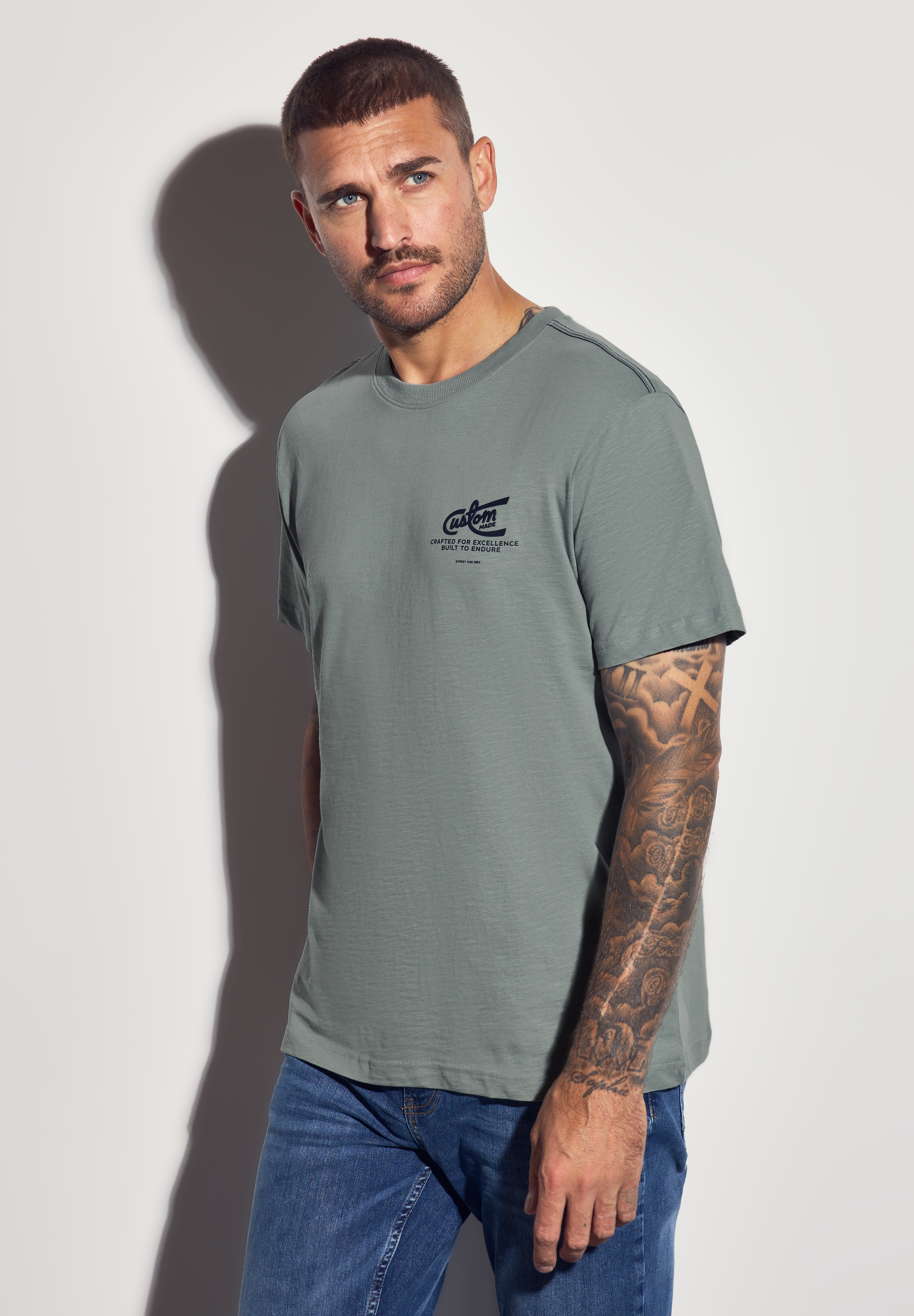 STREET ONE MEN T-Shirt, aus reiner Baumwolle günstig online kaufen