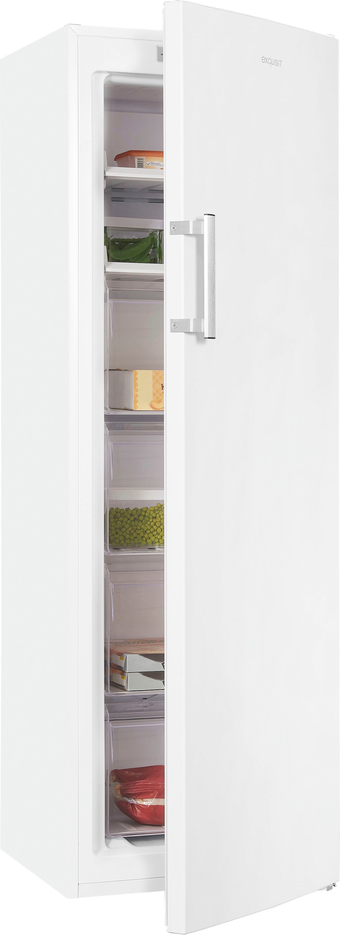 exquisit Gefrierschrank "GS271-NF-H-040D weiss", 170,5 cm hoch, 54 cm breit, 204 Liter Nutzinhalt, NoFrost, Schnellgefri