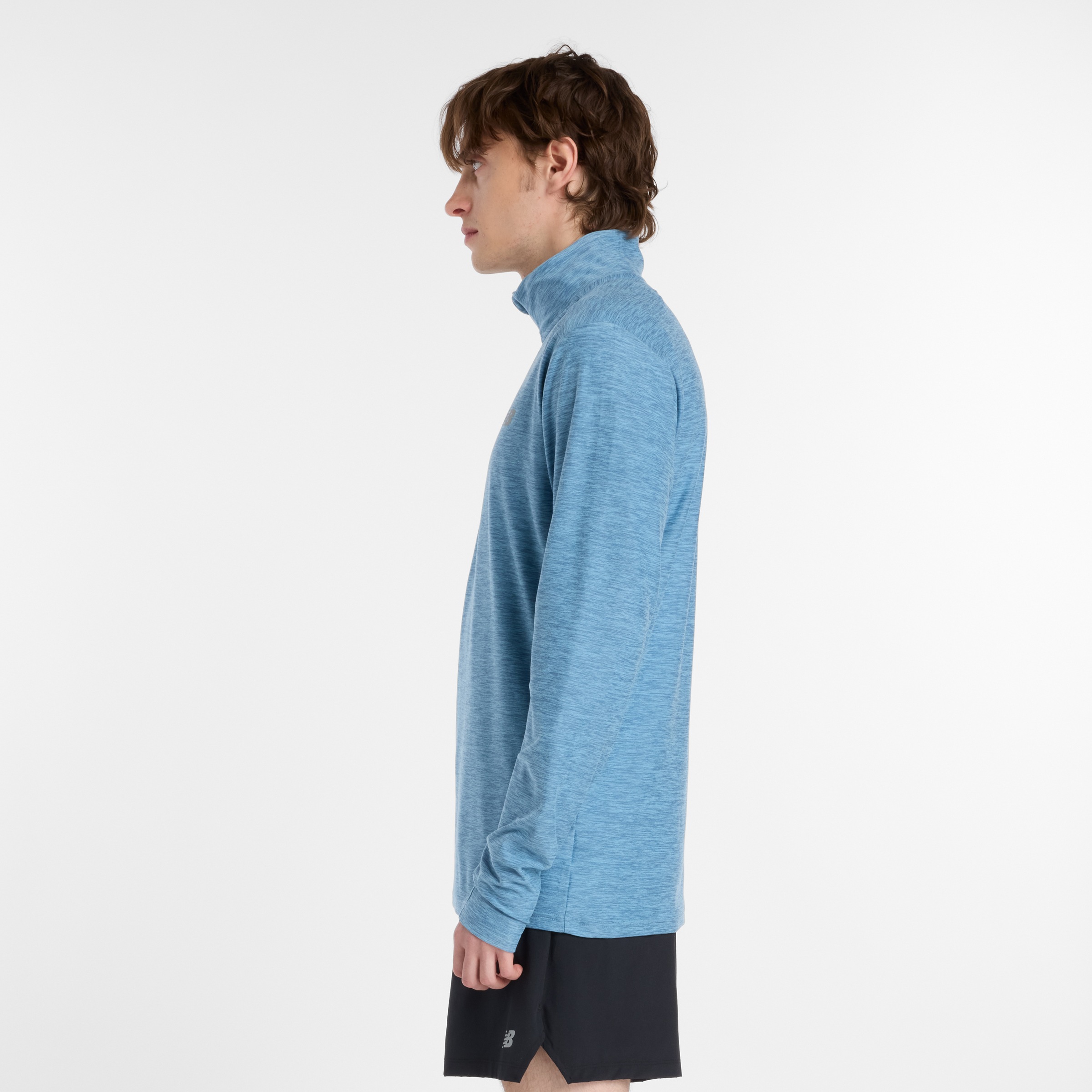 Thumbnail - New Balance Laufshirt "Space Dye 1/4 Zip" mit Label