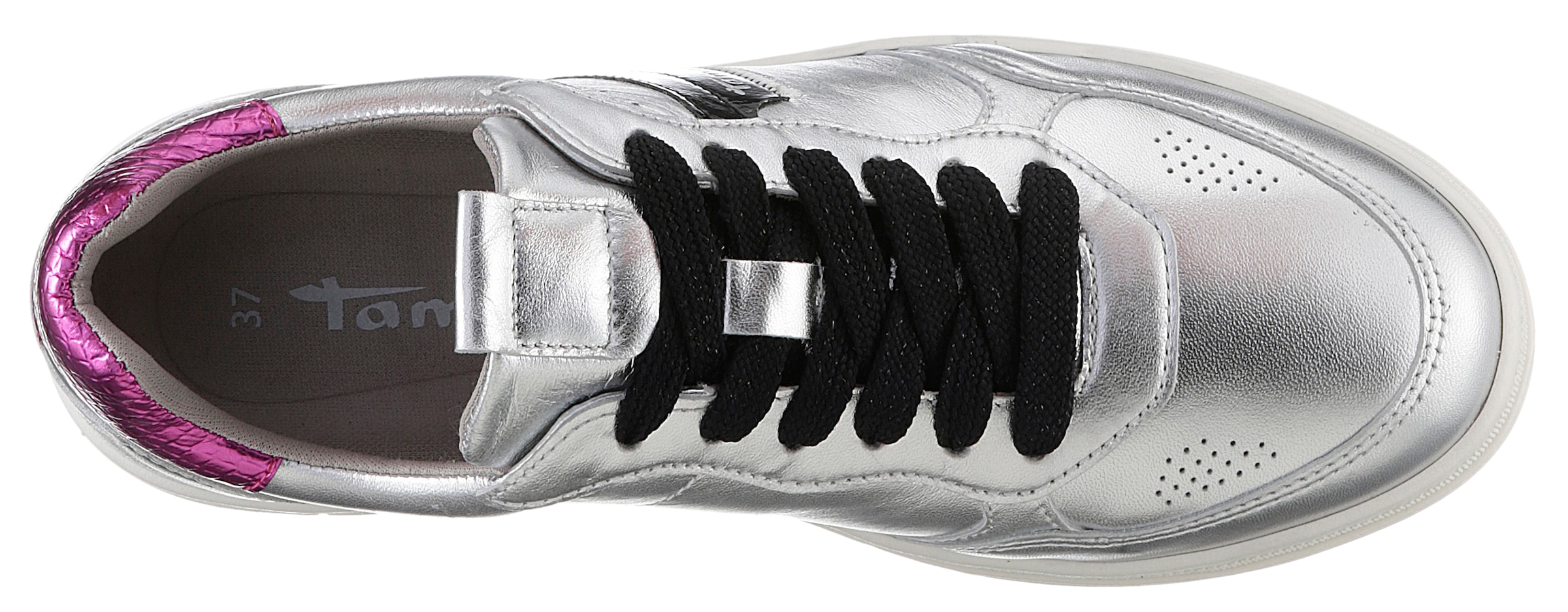 Tamaris Plateausneaker, Freitzeitschuh, Halbschuh, Schnürschuh mit Ziernähte und Perforation