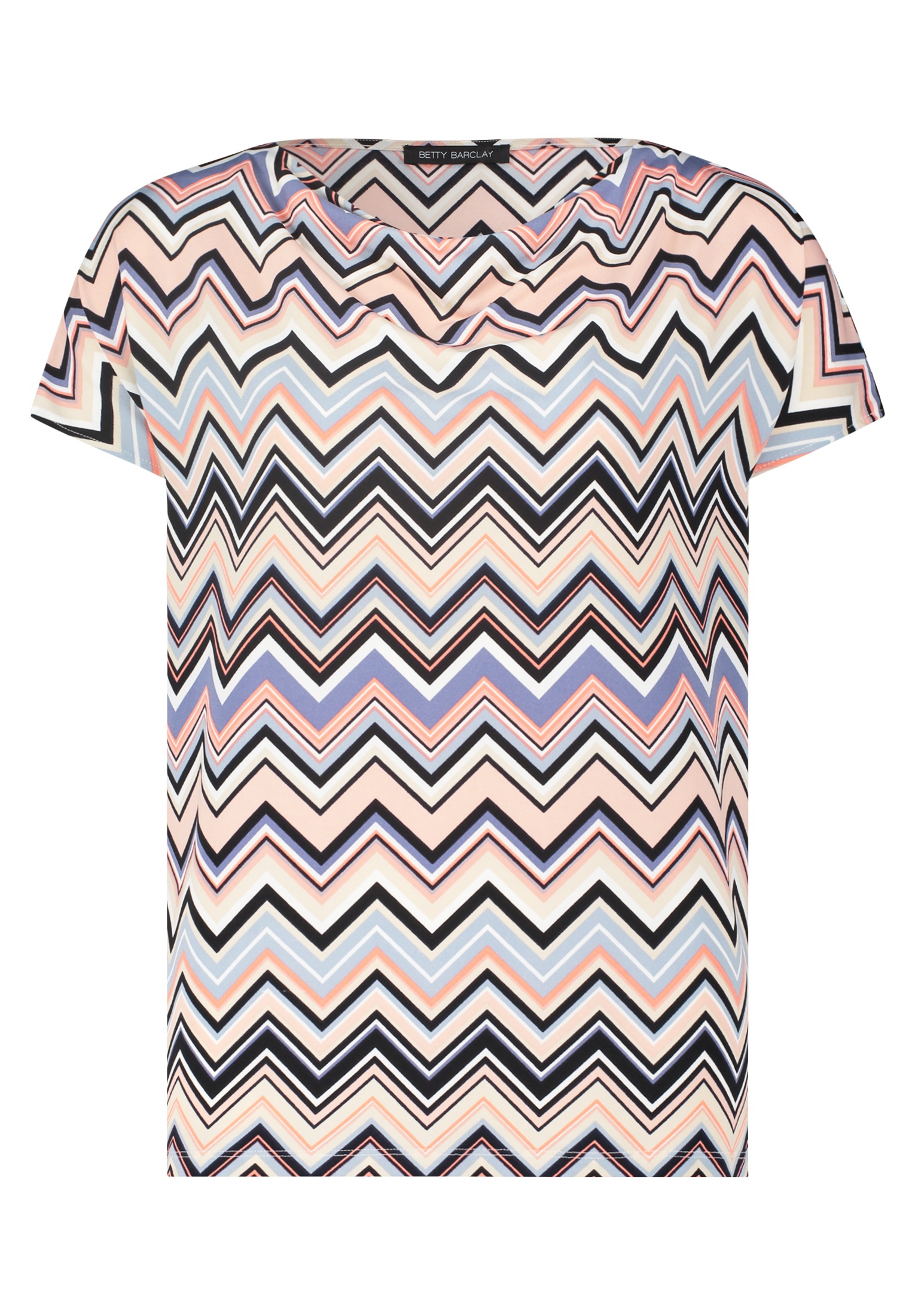 Betty Barclay Kurzarmshirt »Betty Barclay Printshirt mit Wasserfallausschnitt«, (1 tlg.), Material