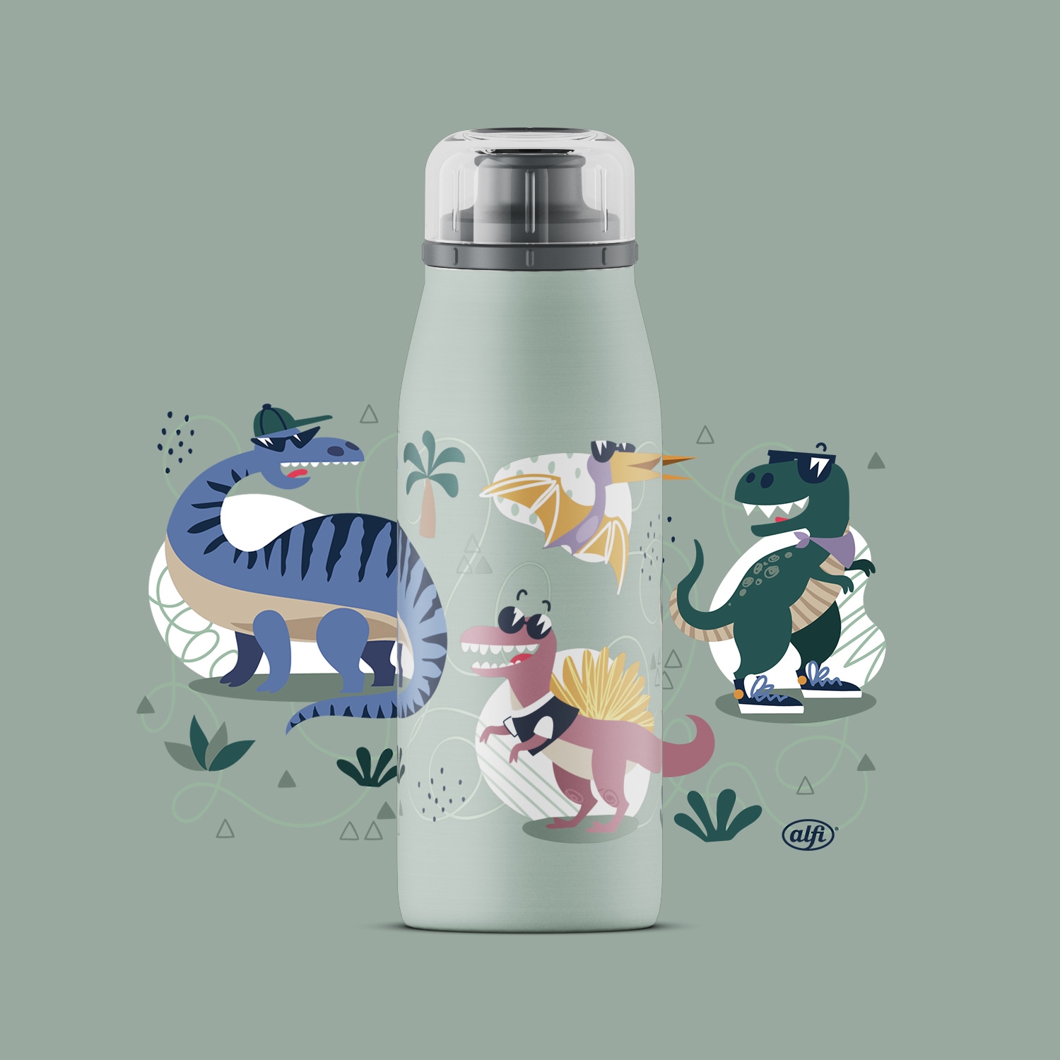 Alfi Isolierflasche »KIDS ISO BOTTLE,  Edelstahlkörper, spülmaschinenfest« 12h heiß & 24h kalt, Trinköffnung mit konsistentem Trinkfluss