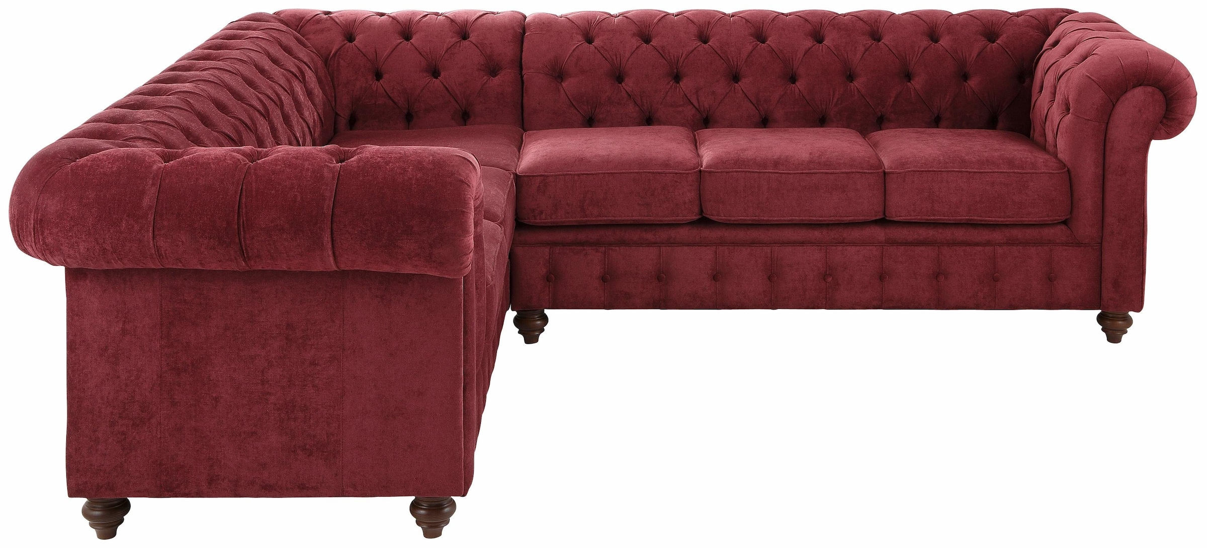 Home affaire Chesterfield-Sofa "Chesterfield Ecksofa, auch in Leder L-Form", hochwertige Knopfheftung, langer Schenkel l