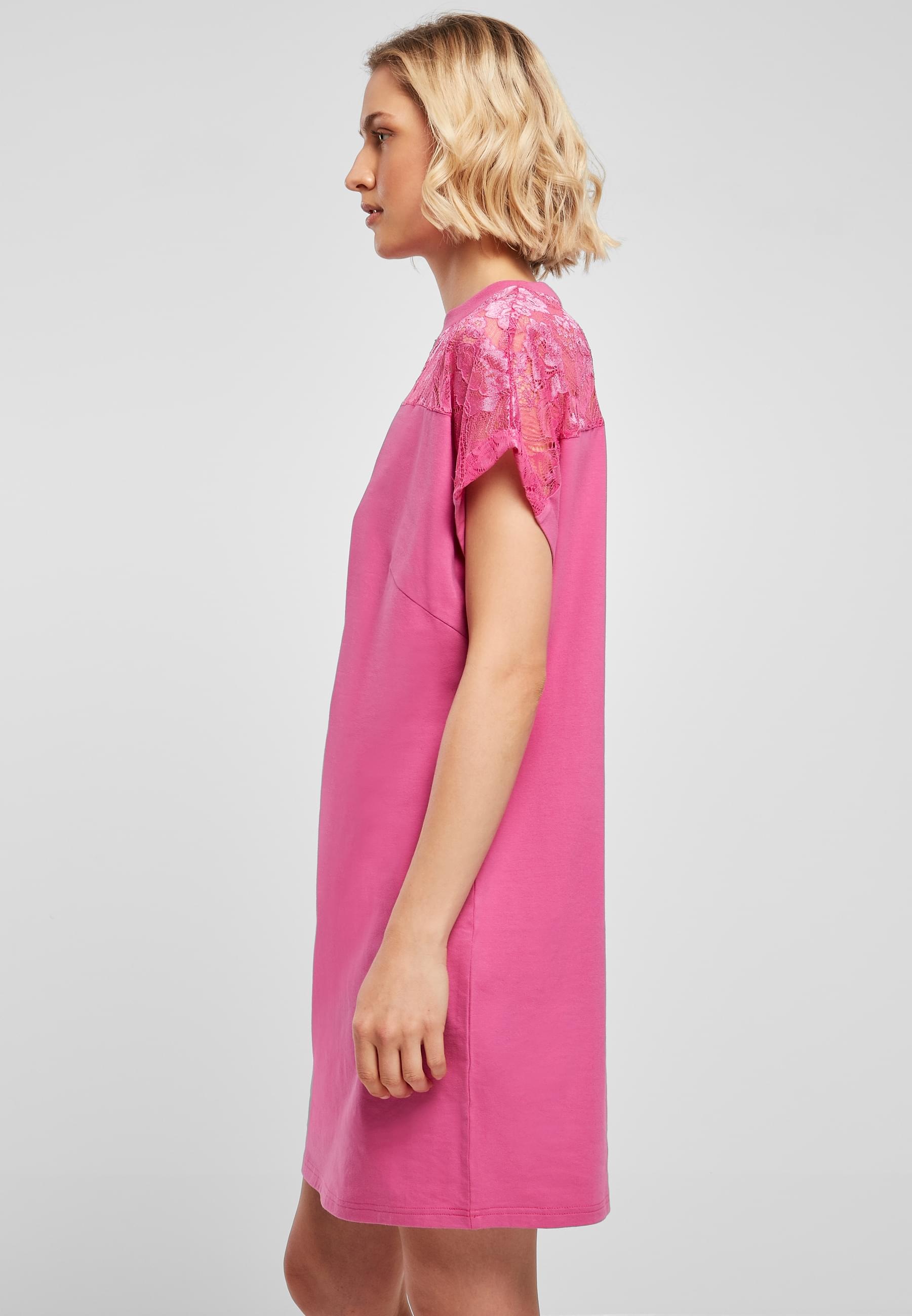 URBAN CLASSICS Shirtkleid »Urban Classics Damen Ladies Lace Tee Dress«, (1 tlg.)