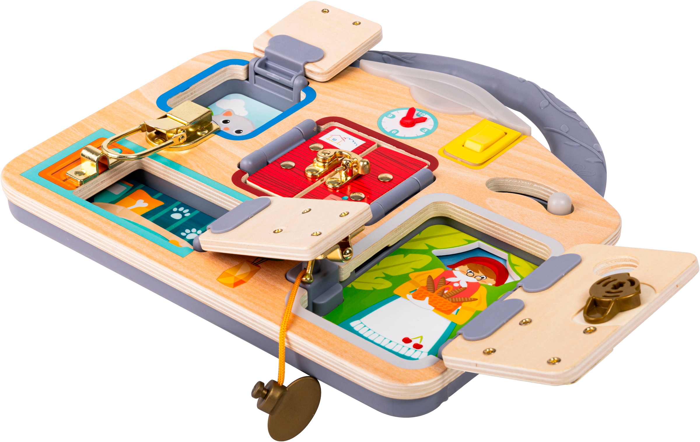 Hape Motorikbrett »Spiele-Tafel Schloss & Schlüssel«, mit Lichtfunktion