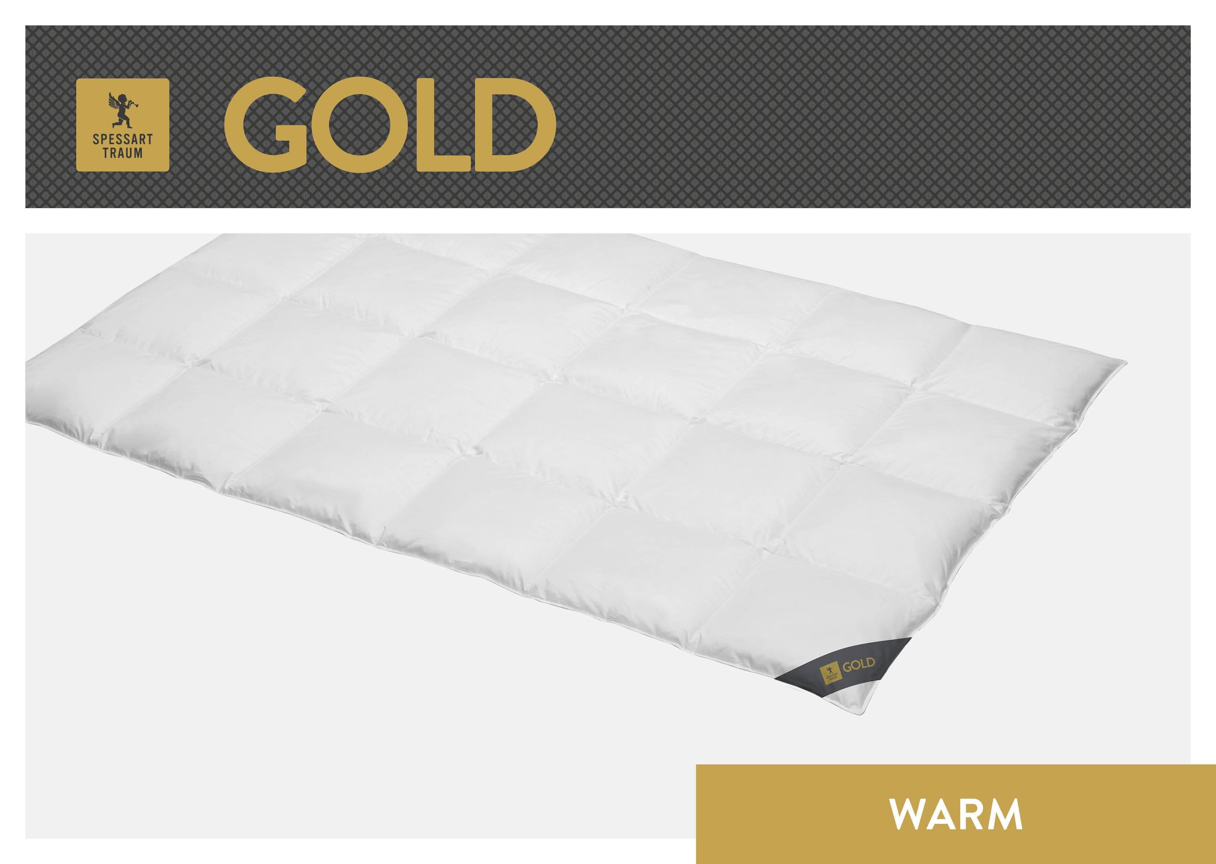 SPESSARTTRAUM Gänsedaunenbettdecke "Gold" warm Füllung 100% Gänsedaunen 1 Stk. tlg. hergestellt in Deutschland, allergikerfreundlich