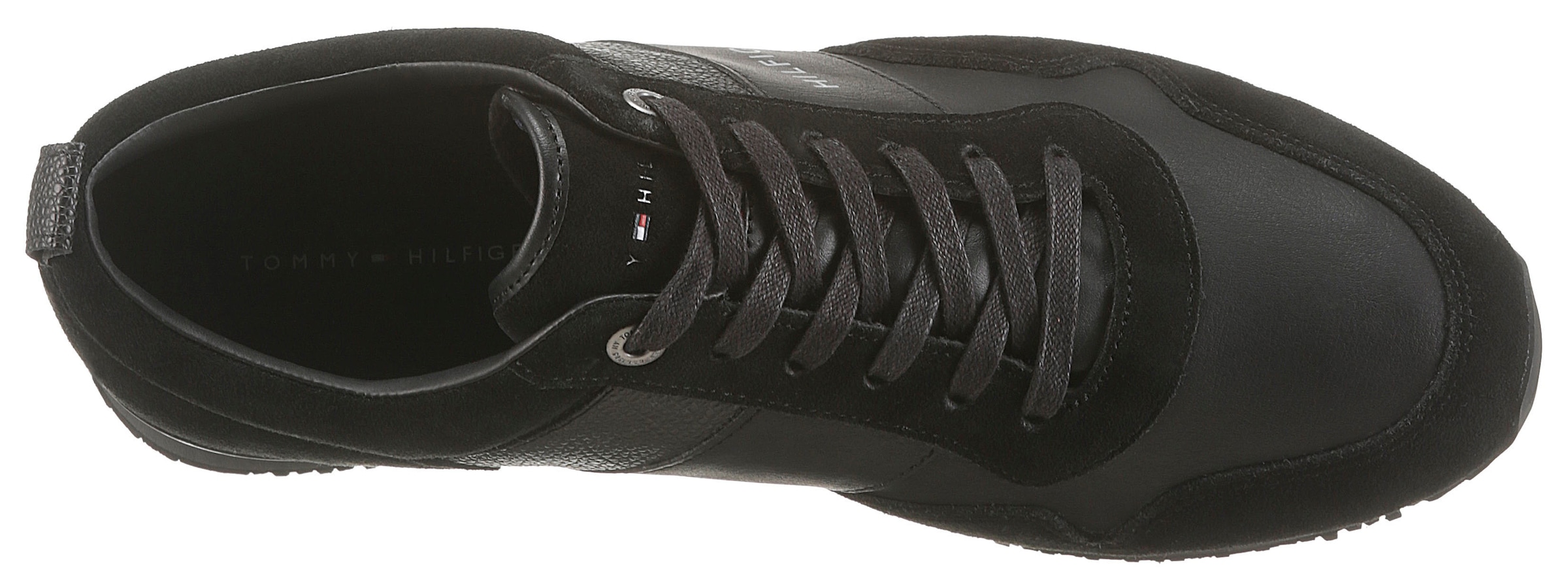 Tommy Hilfiger Sneaker »ICONIC LEATHER SUEDE MIX RUNNER«, im Materialmix, Freizeitschuh, Halbschuh, Schnürschuh