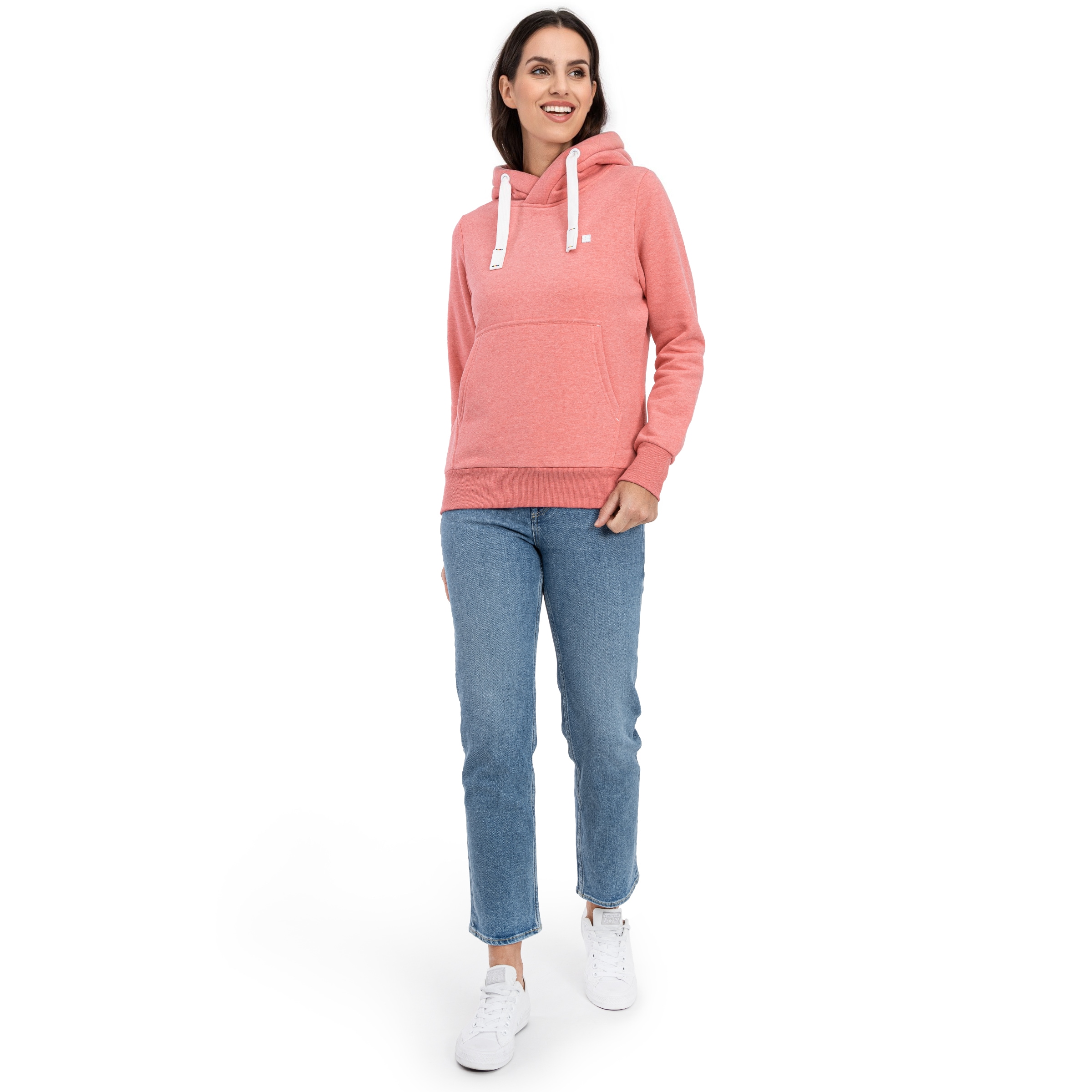 DEPROC Active Kapuzensweatshirt »HildaCMYK II WOMEN«, weiche Fleecejacke mit Kängurutasche