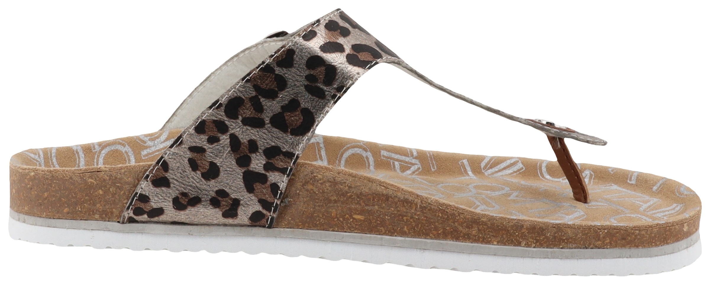 TOM TAILOR Zehentrenner, Sommerschuh, Dianette, Flats in Leo Optik