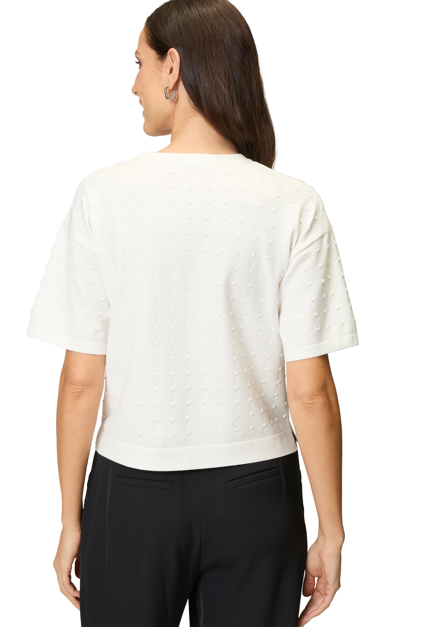 Zero Kurzarmshirt »zero Pullover mit Punkt-Stickerei«, (1 tlg.), weiteres Detail