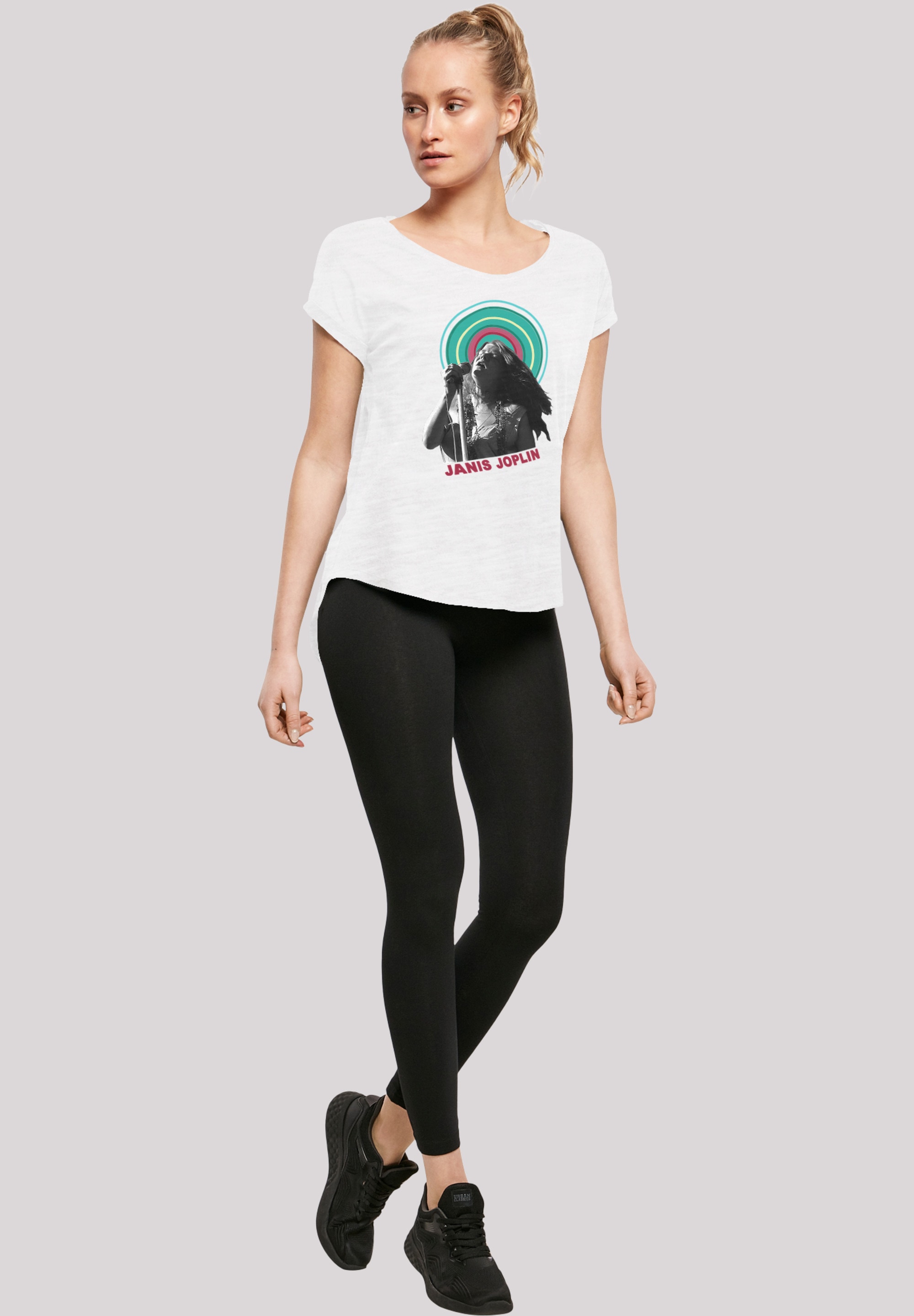 F4NT4STIC T-Shirt »Long Cut T-Shirt 'Janis Joplin Halo Photo'«, Damen,Premium Merch,Lang,Longshirt,Bandshirt
