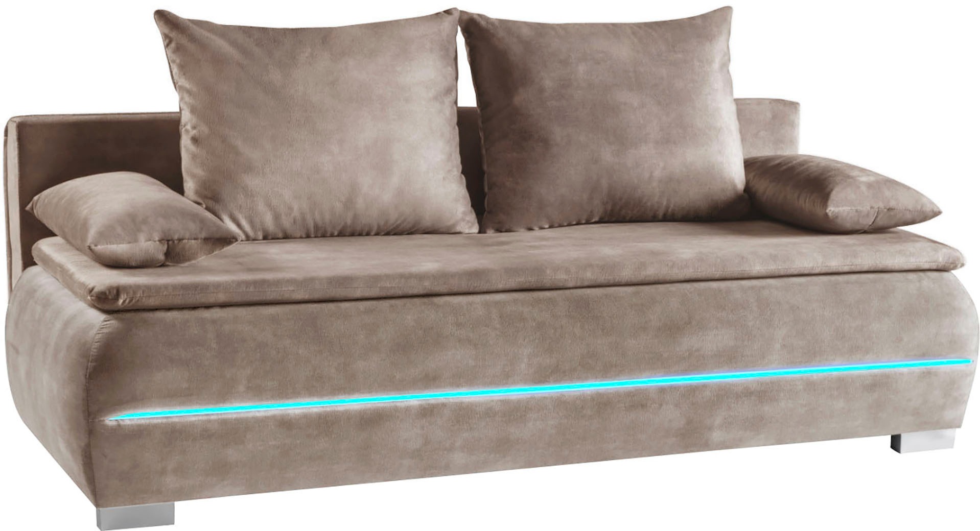 WERK2 Schlafsofa »Tekla LED«, 2-Sitzer Schlafcouch mit Bettkasten & stylischer RGB-LED-Beleuchtung