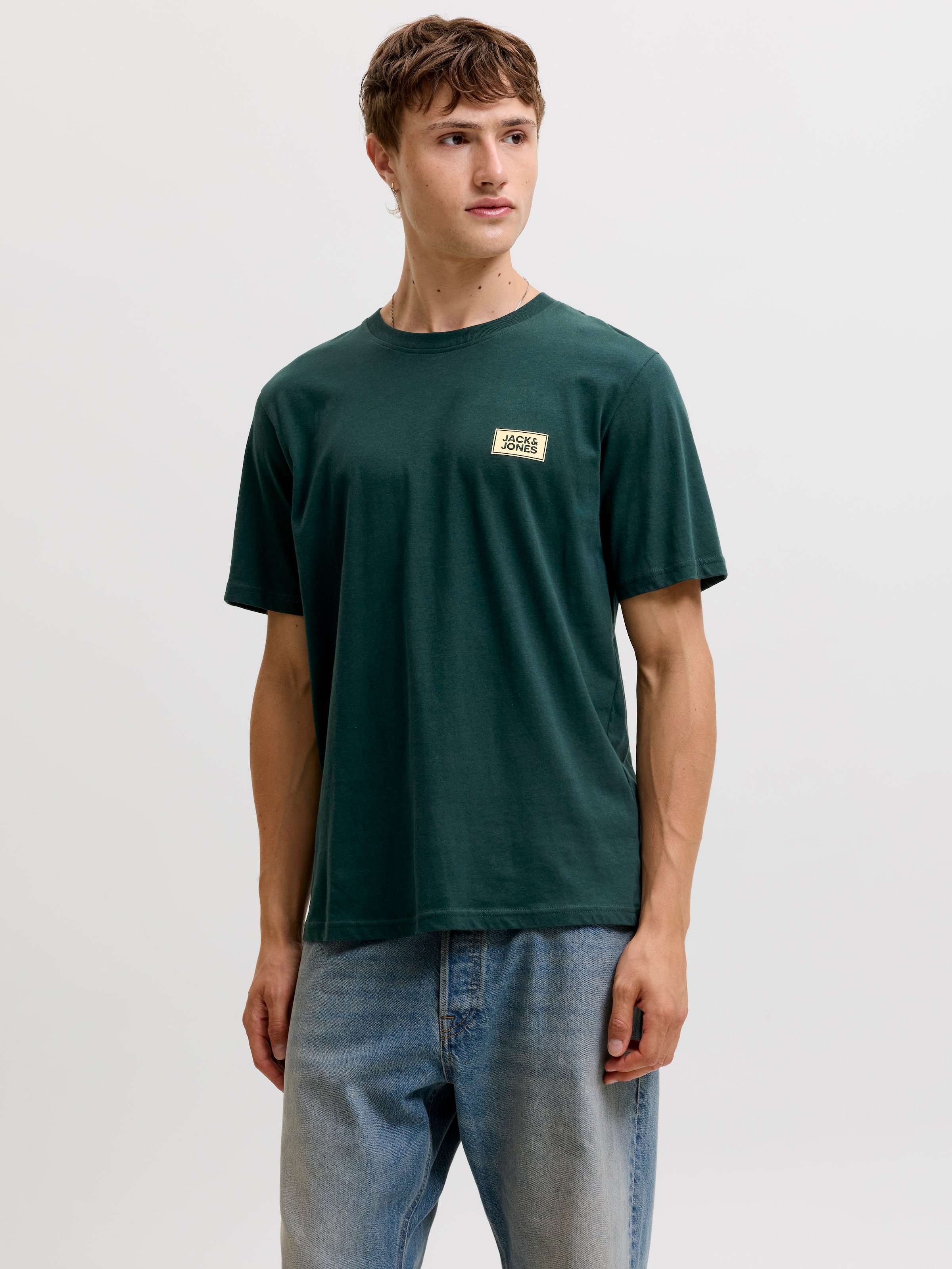 Jack & Jones Rundhalsshirt "JJRUSH TEE SS CREW NECK SN" Baumwolle, regular fit