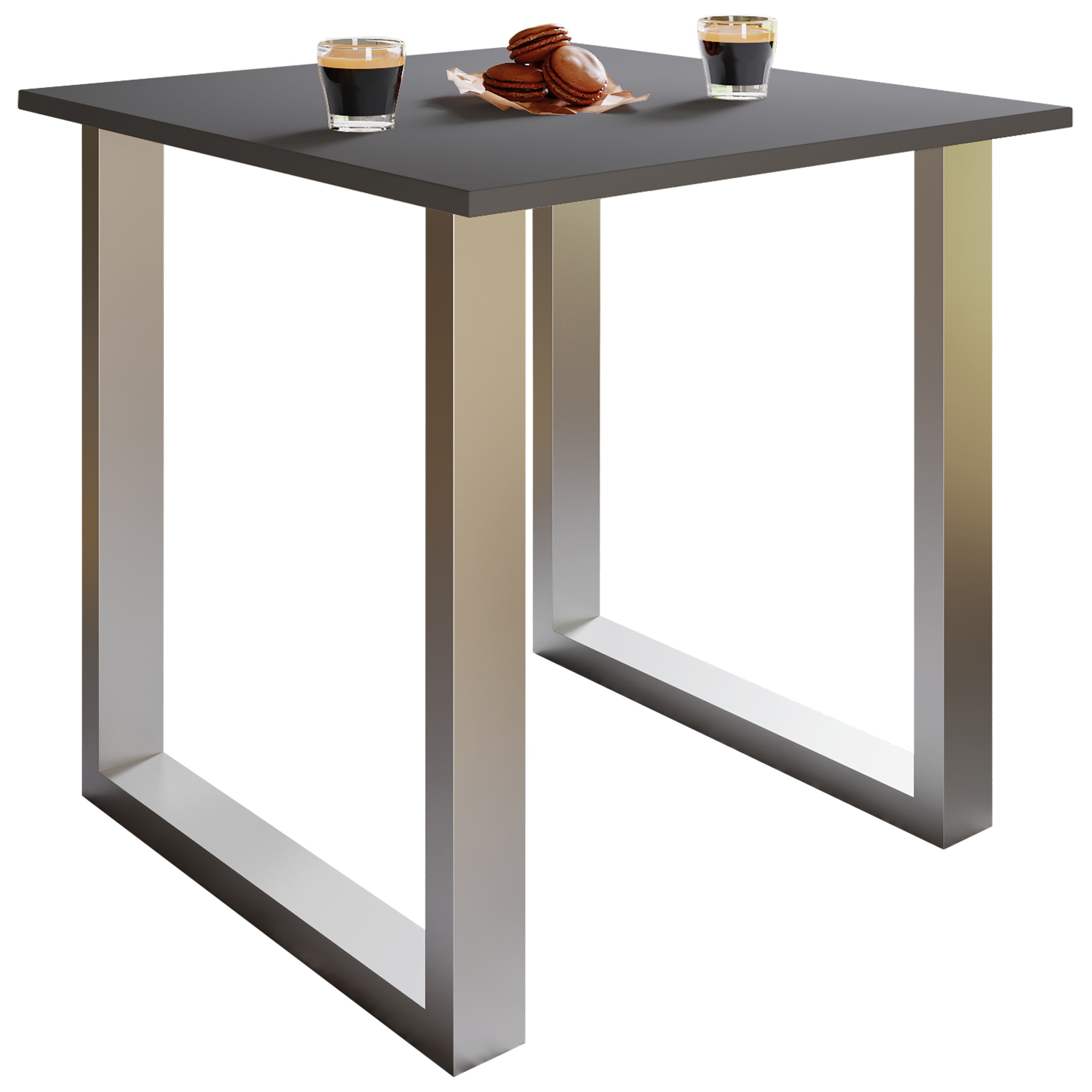 VCM Xona U Dining Table White/Black 80x50 2