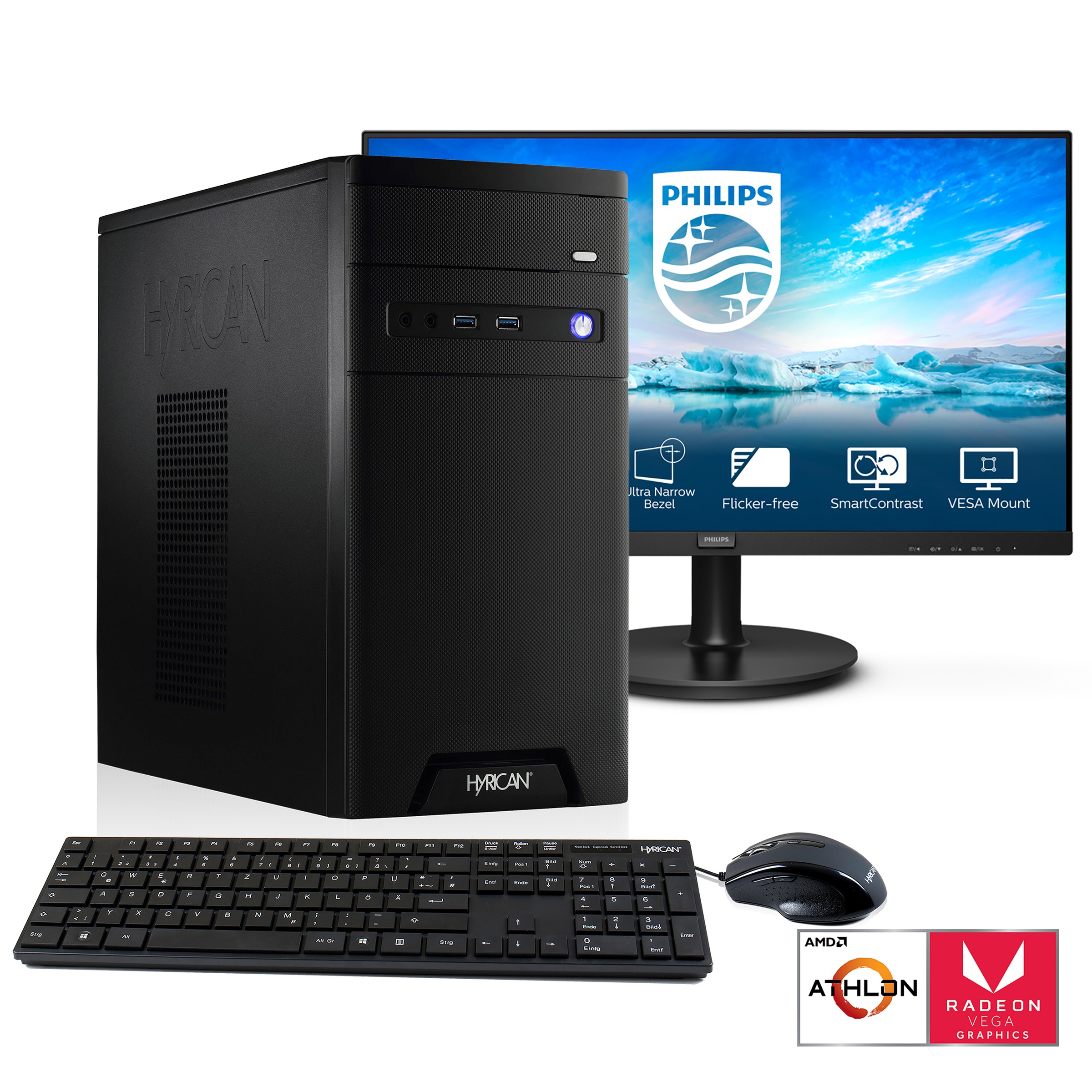 Hyrican Gaming-PC-Komplettsystem »Home-Office SET 2100«, inklusive Philips 27" Monitor 271V8LA