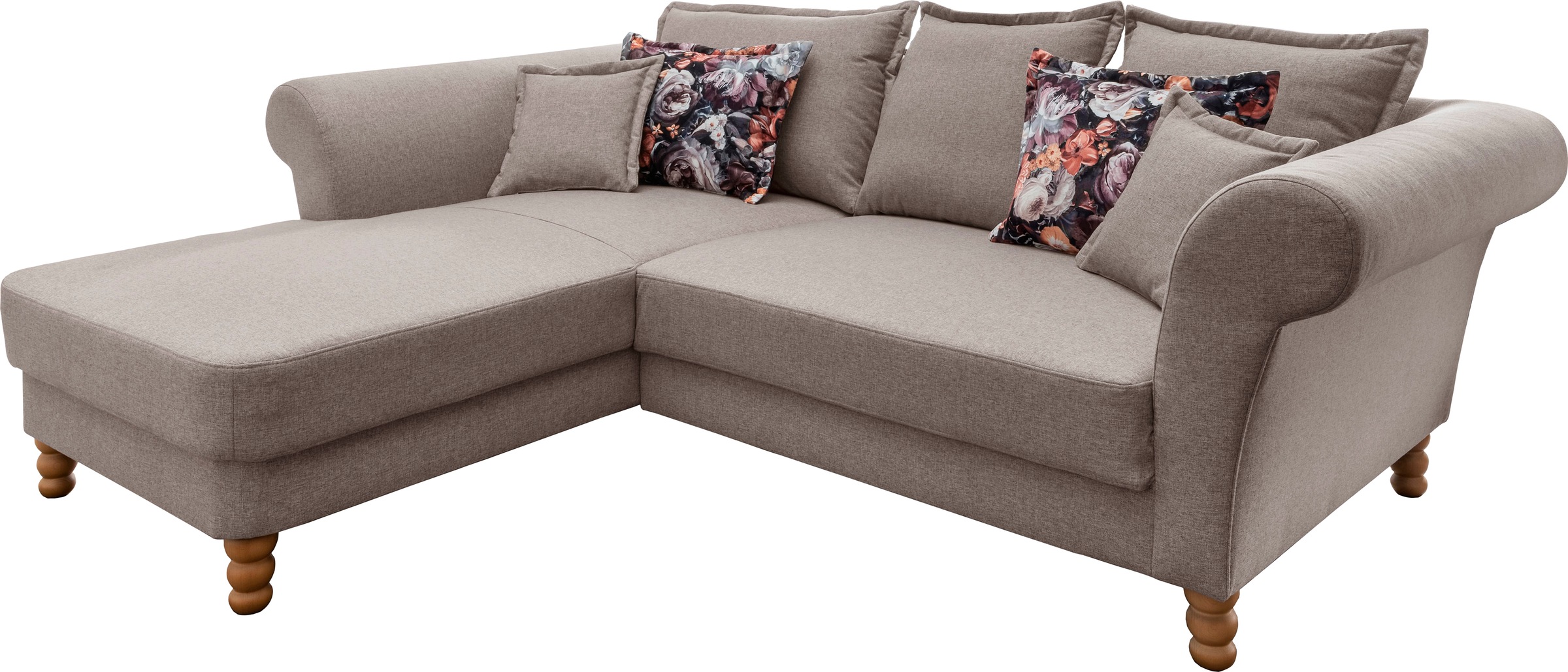 Home affaire Ecksofa »Tassilo Mega Polsterecke mit Kaltschaum im Sitz, bequem, L-Form« hoher Sitzkomfort, Breite 262cm, Komfortsitzhöhe 48cm, zeitlos elegant