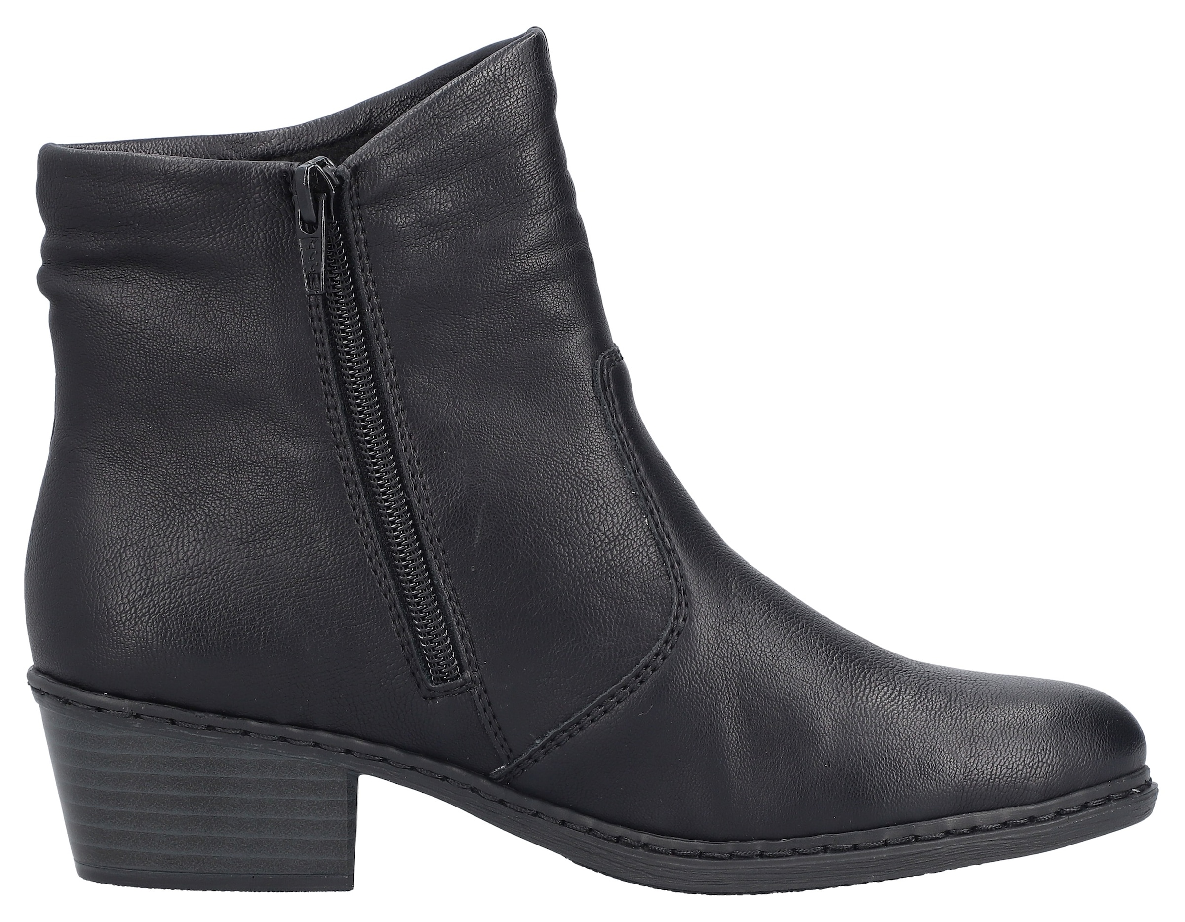 Rieker Cowboy Stiefelette, Westernstiefelette mit Blockabsatz und Innenreißverschluss