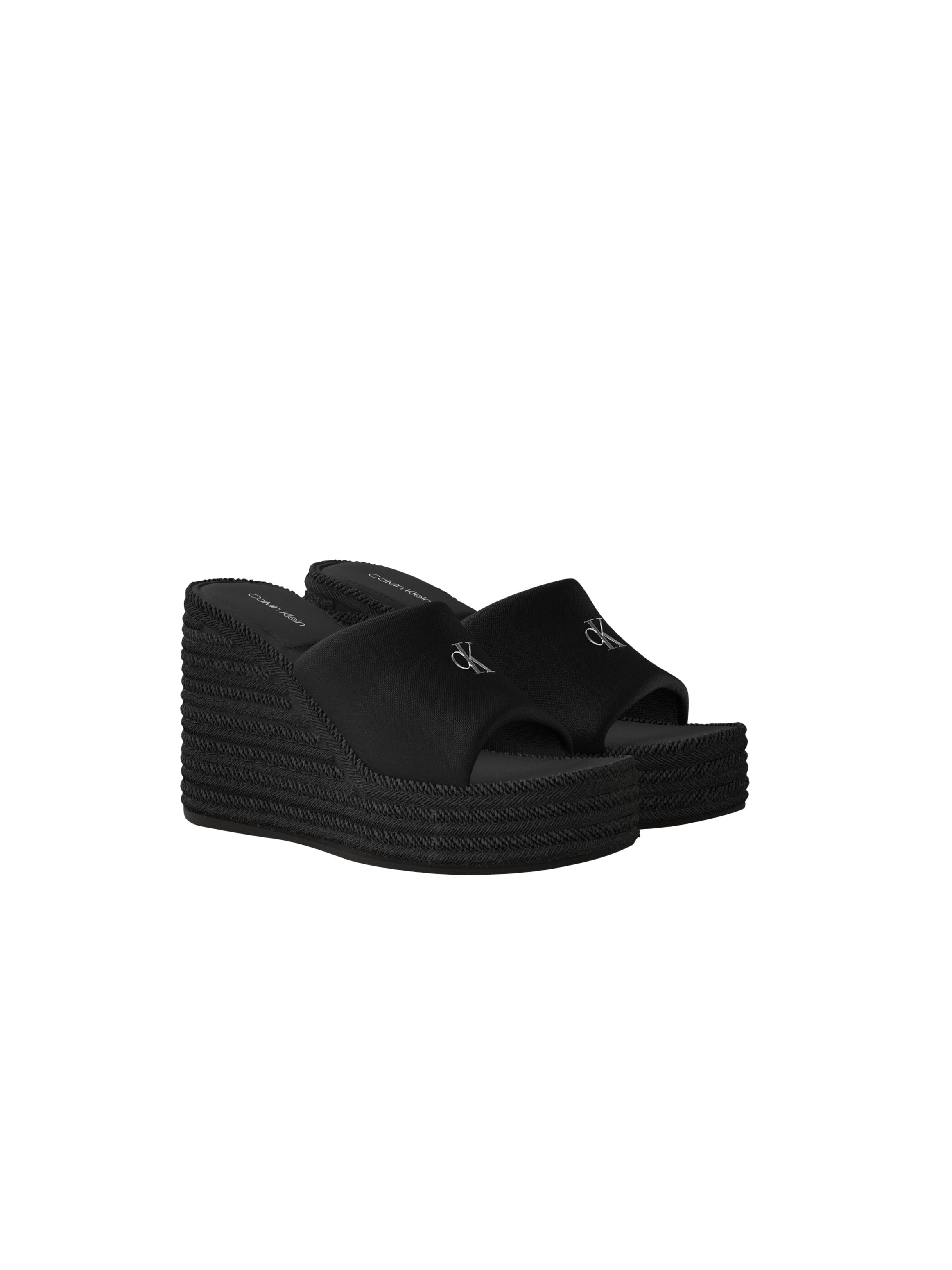Calvin Klein Keilpantolette "WEDGE ESPAD 70 CANVAS MG" Sommerschuh, Urlaubsschuh mit Plateau und Jutebesatz