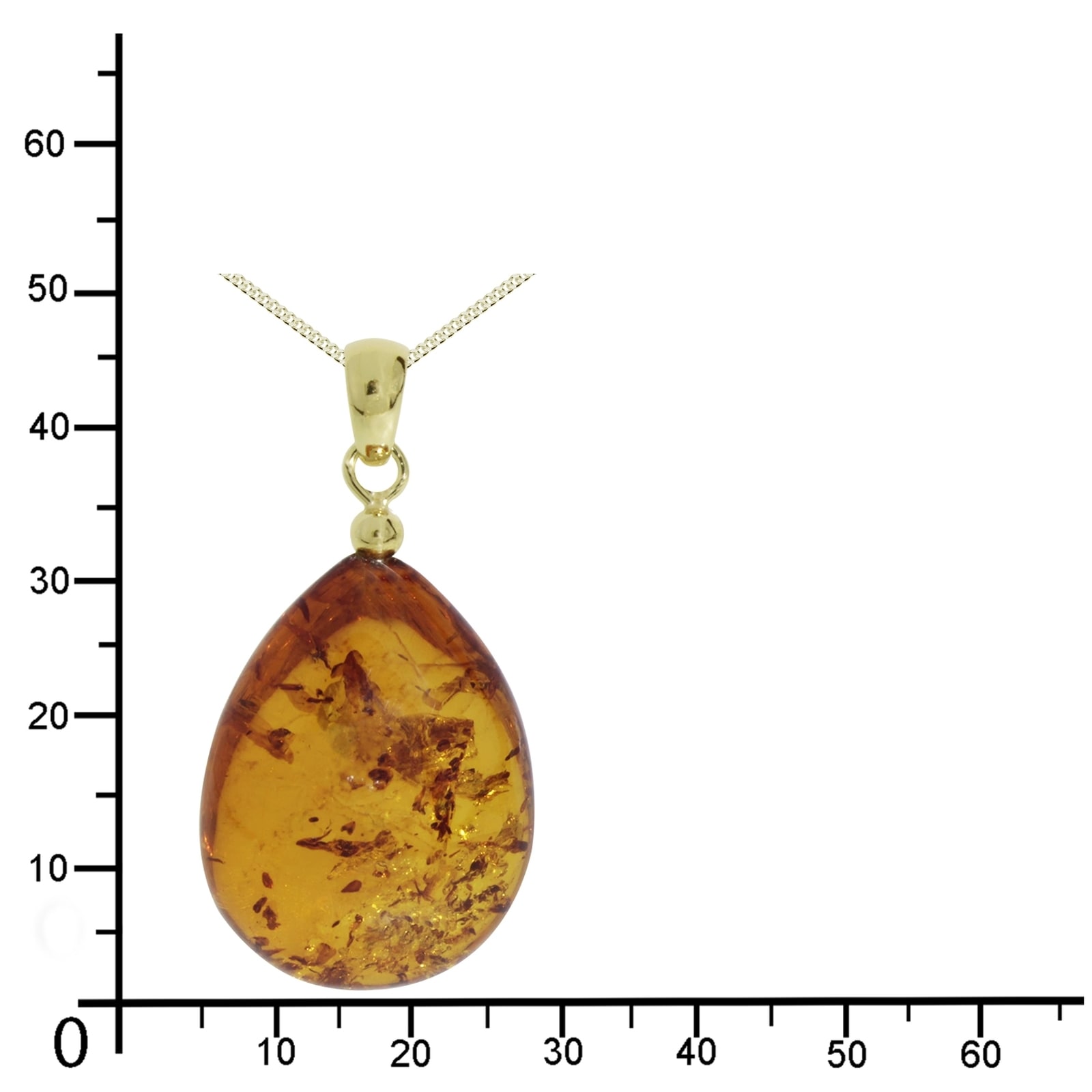 OSTSEE-SCHMUCK Kette mit Anhänger »Ostsee-Schmuck Kette mit Anhänger Tropfen ca. 34 mm lang«, (2 tlg.)