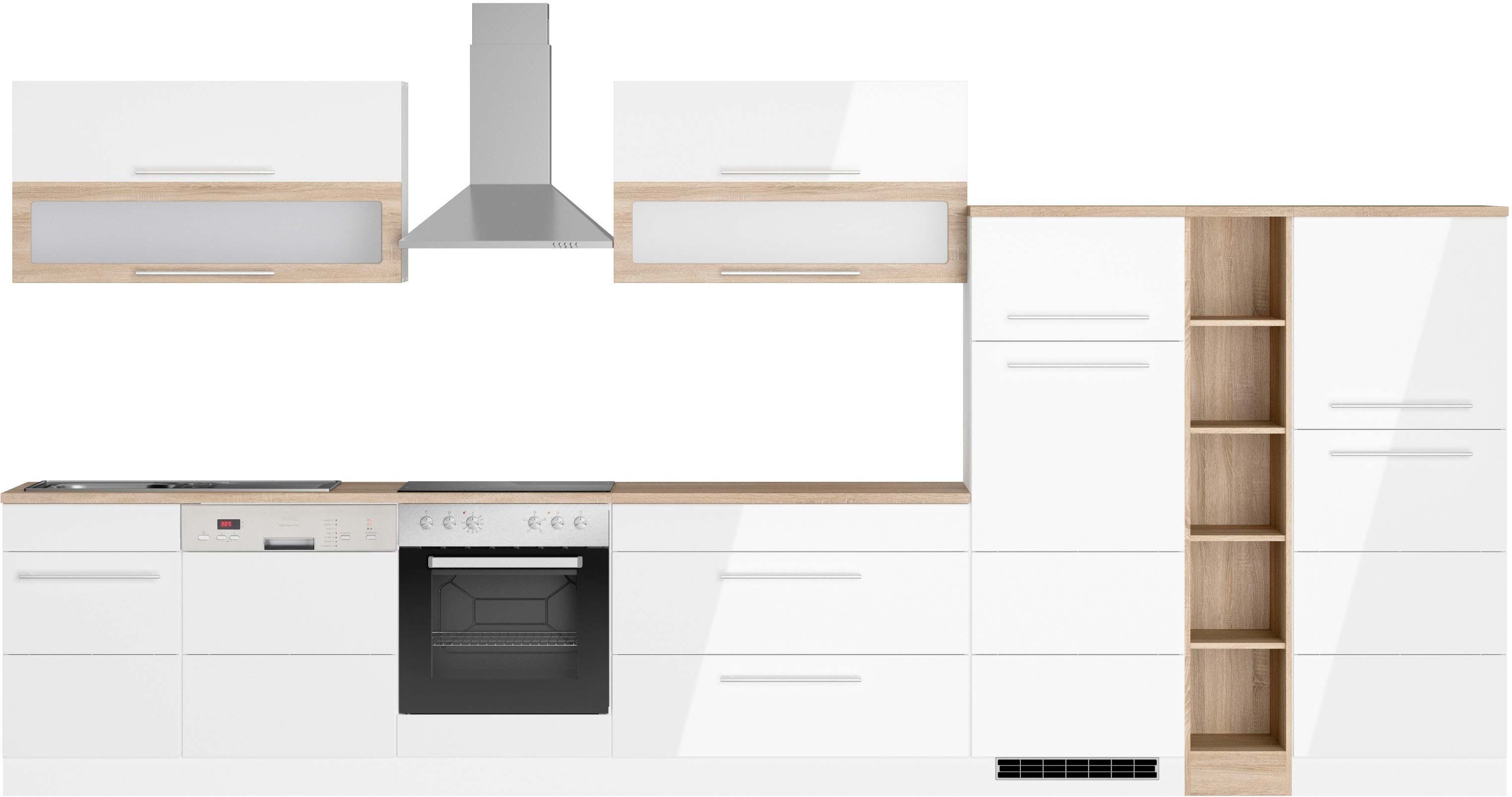 KOCHSTATION "KS-Wien" Breite 420 cm, wahlweise mit E-Geräten