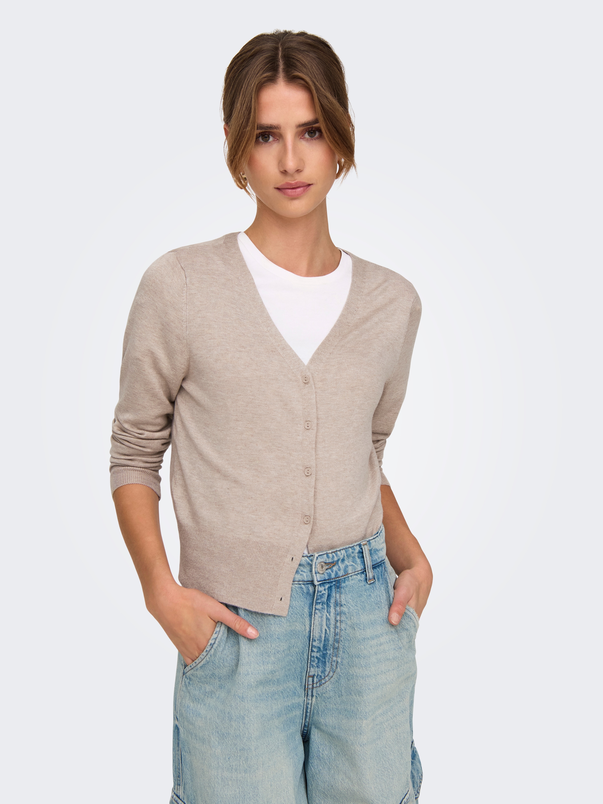 ONLY Strickjacke "ONLVENICE LIFE LS VNECK CARDI KNT NOOS" günstig online kaufen