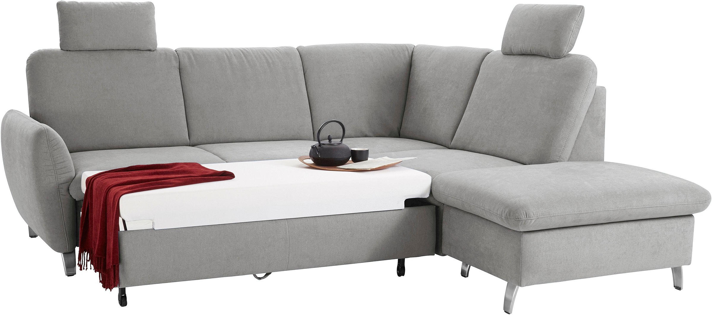 sit&more Ecksofa »Daytona L-Form«, mit Federkern, zwei Kopfstützen und wahlweise mit Bettfunktion