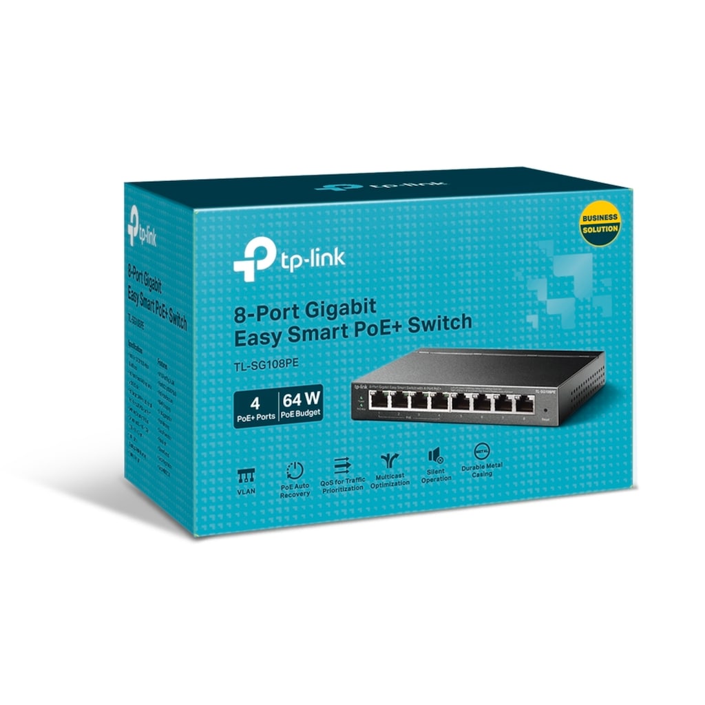 TP-Link Netzwerk-Switch »TL-SG108PE 8-Port Gigabit Desktop POE Smart Switch«, (1 St.)