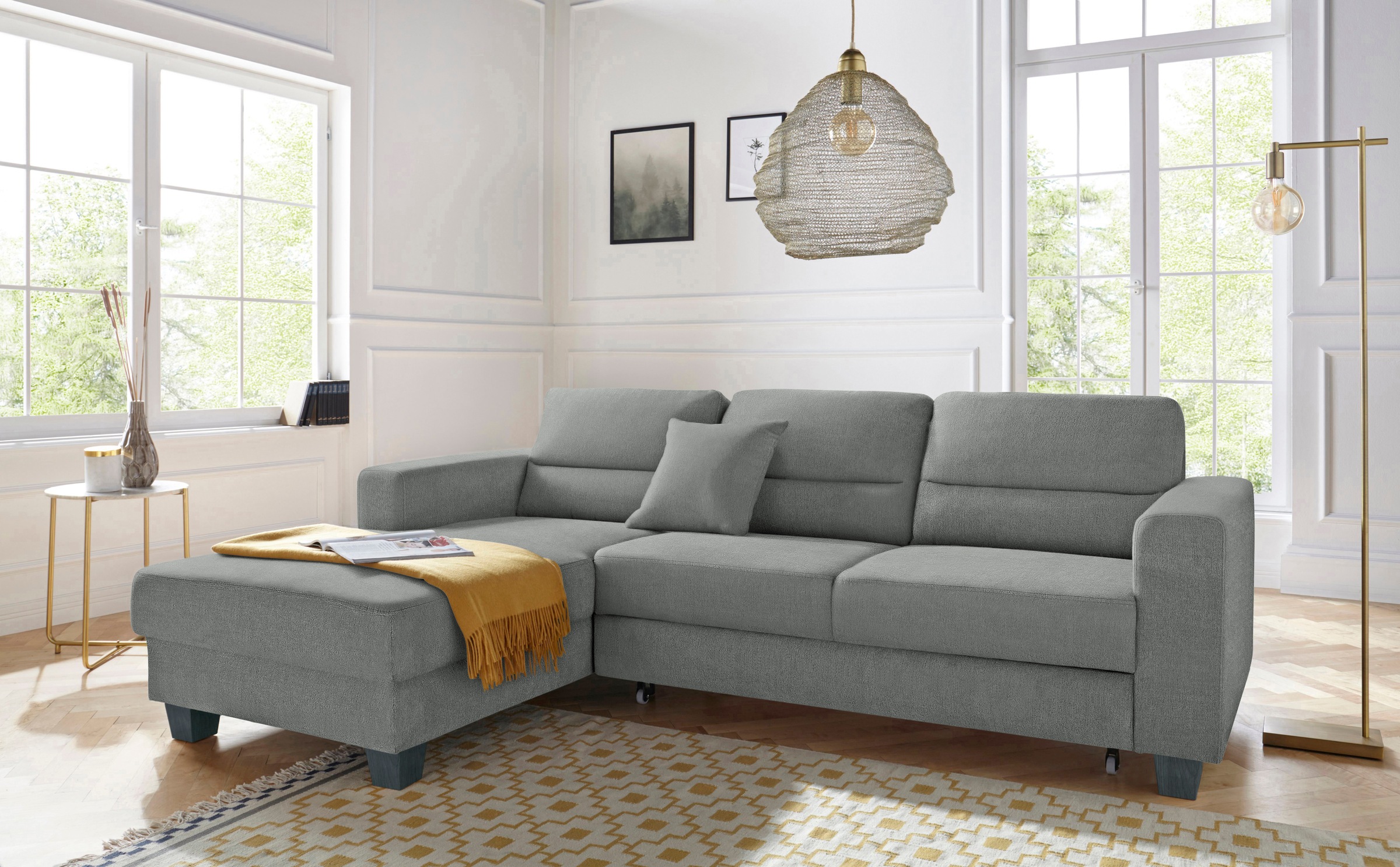 TRENDMANUFAKTUR Ecksofa "Chamber, zeitlos und modern, bequem mit hohem Sitz günstig online kaufen