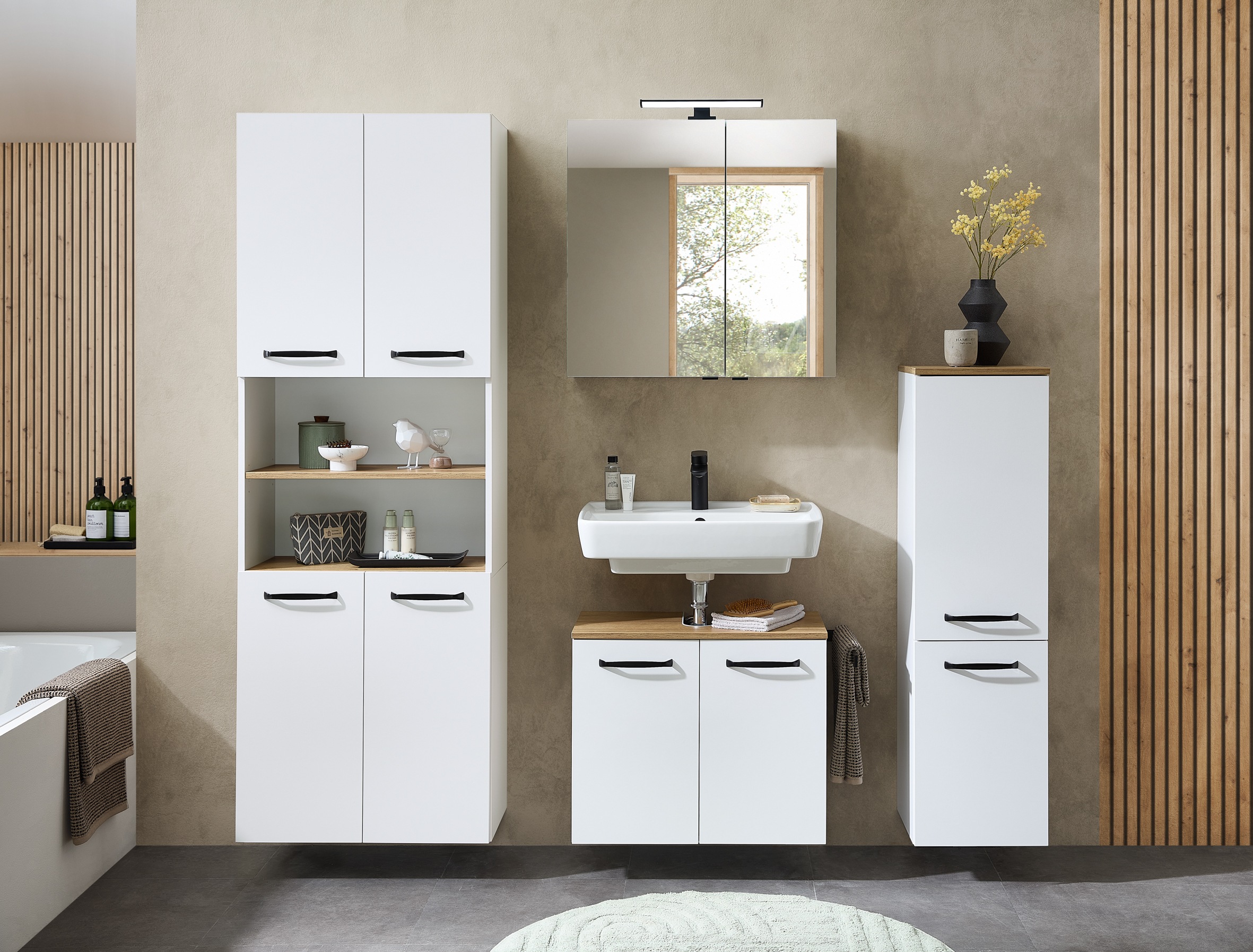 Saphir Midischrank "Quickset 500, Badschrank 32,4 cm breit, 2 Türen" günstig online kaufen