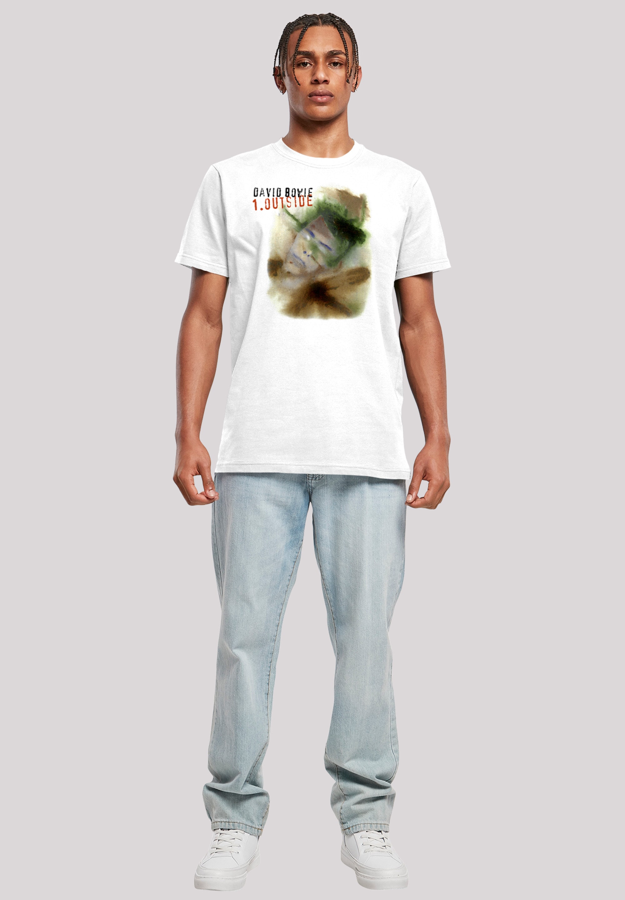 F4NT4STIC T-Shirt »David Bowie Outside Album Cover«, Herren,Premium Merch,Regular-Fit,Basic,Bandshirt
