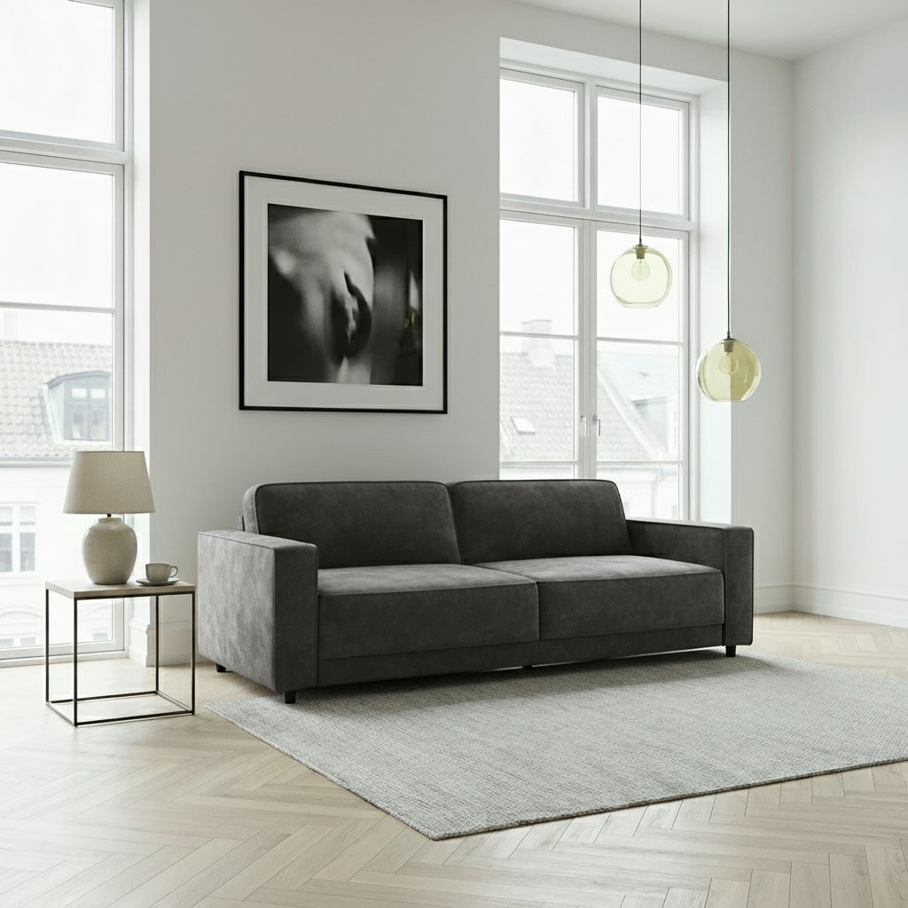 Dorel Home 3-Sitzer "ALLIE Schlafsofa 225 cm" Bett-Funktion (108/190cm), trendiger Cord o. pflegeleichter Velours