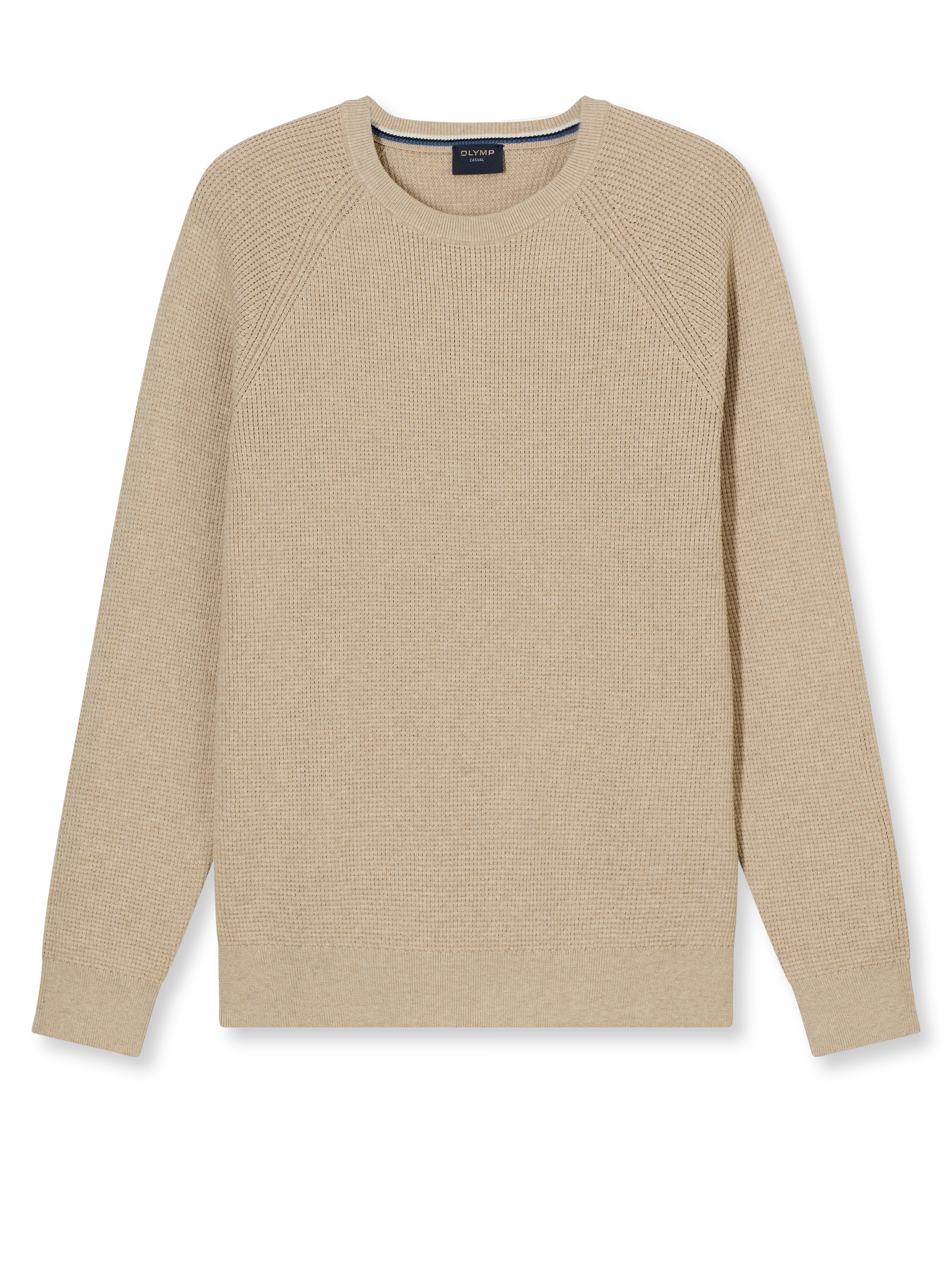 OLYMP Rundhalspullover "Waffle Structure" Rundhals, casual, unifarben, regu günstig online kaufen