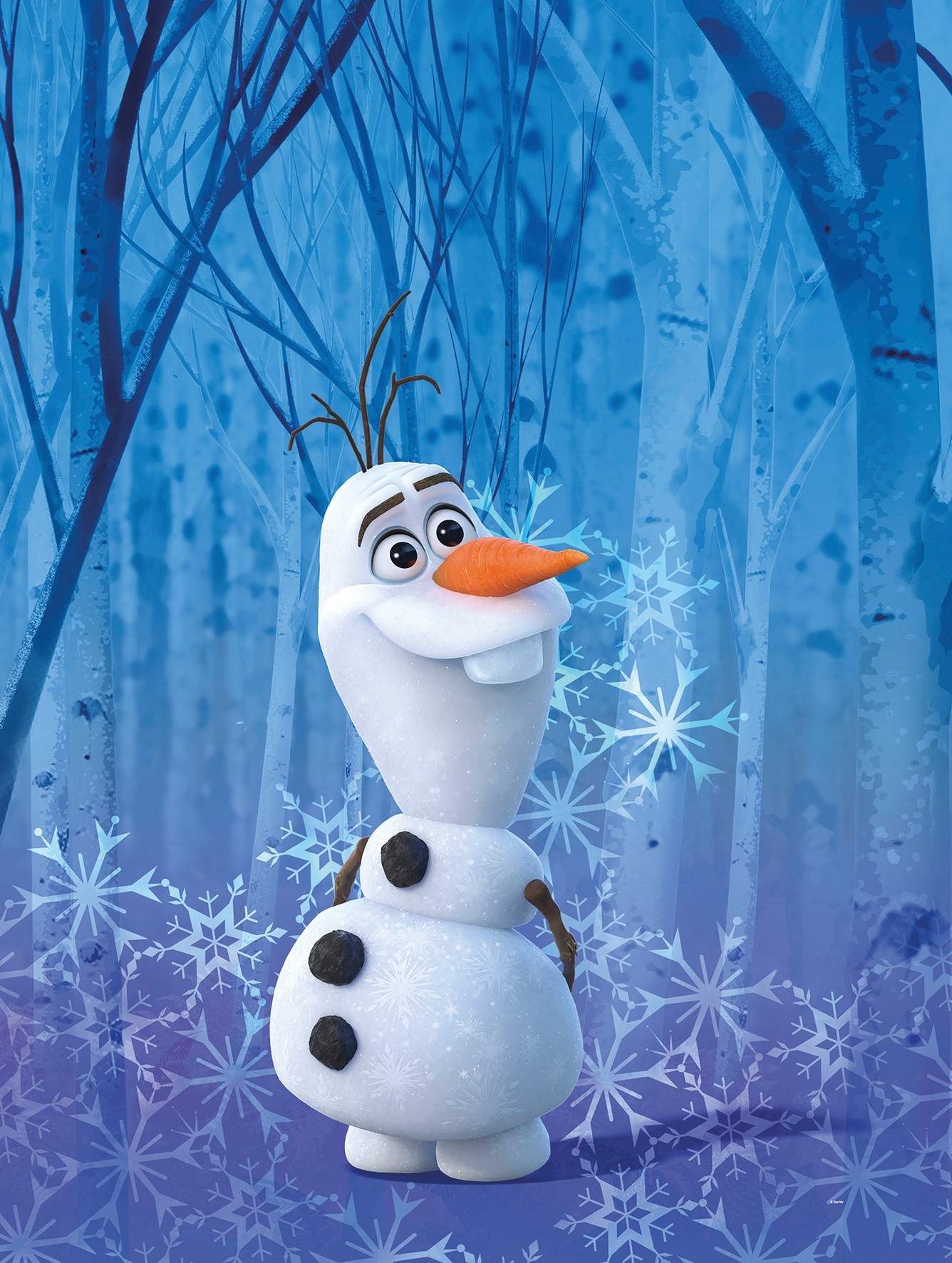 Komar Bild "Frozen Olaf Crystal" Disney 1 Stk. tlg. Wandbild zur Dekoration im Kinderzimmer - ohne Rahmen