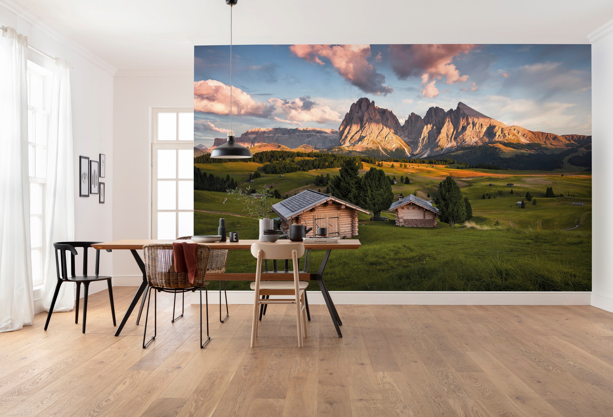 Komar Vliestapete »Digitaldruck Vlies - Dolomitentraum - Größe 450 x 280 cm«, bedruckt, Wohnzimmer, Schlafzimmer
