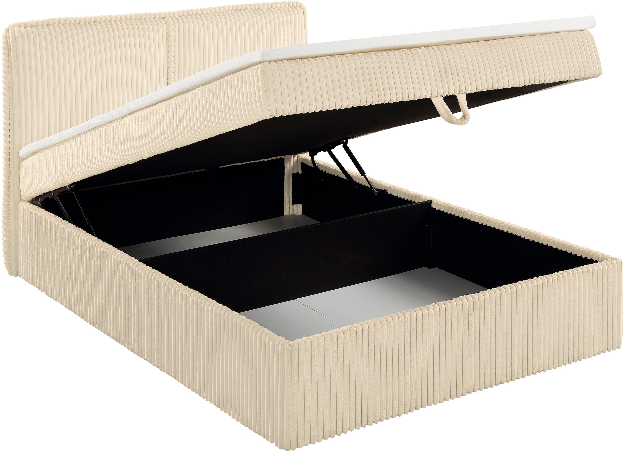 OTTO home Stauraumbett »TIFFANY« Stauraum- Boxbett mit Taschenfederkern Matratze (H3) inkl. Topper (H2)
