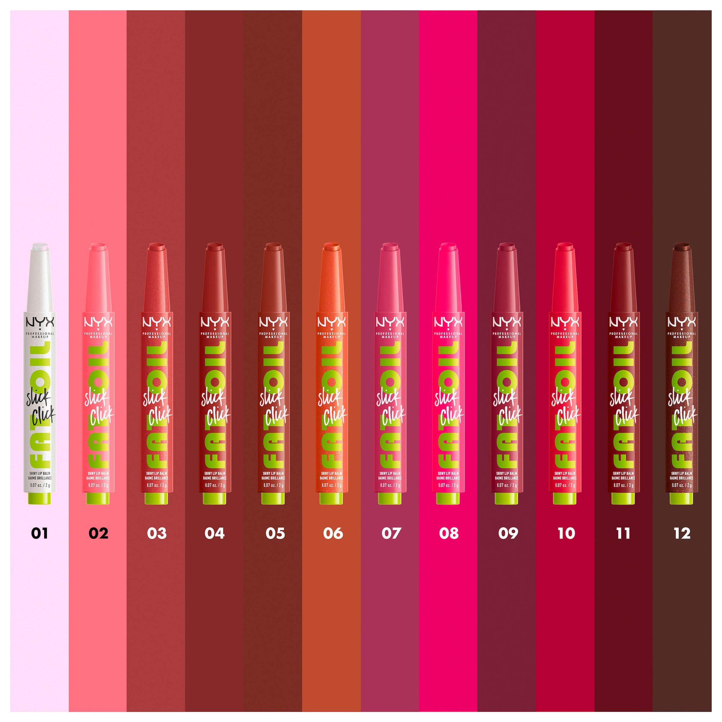 NYX Lippenstift »NYX Professional Makeup Fat Oil Slick Click Double Tap«, mit natürlichen Inhaltstoffen