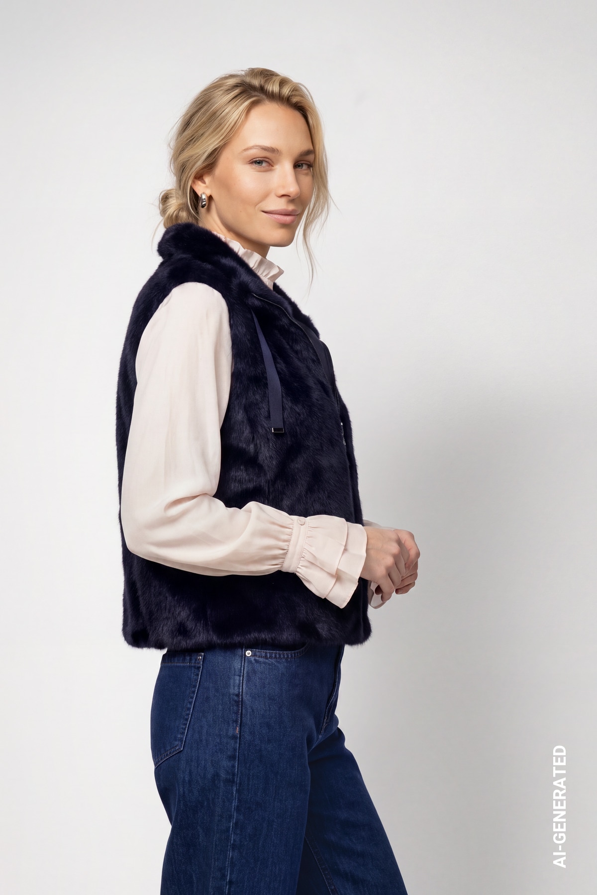 Monari Fellimitatweste »Weste Basic fake fur« Regular fit mit Stehkragen