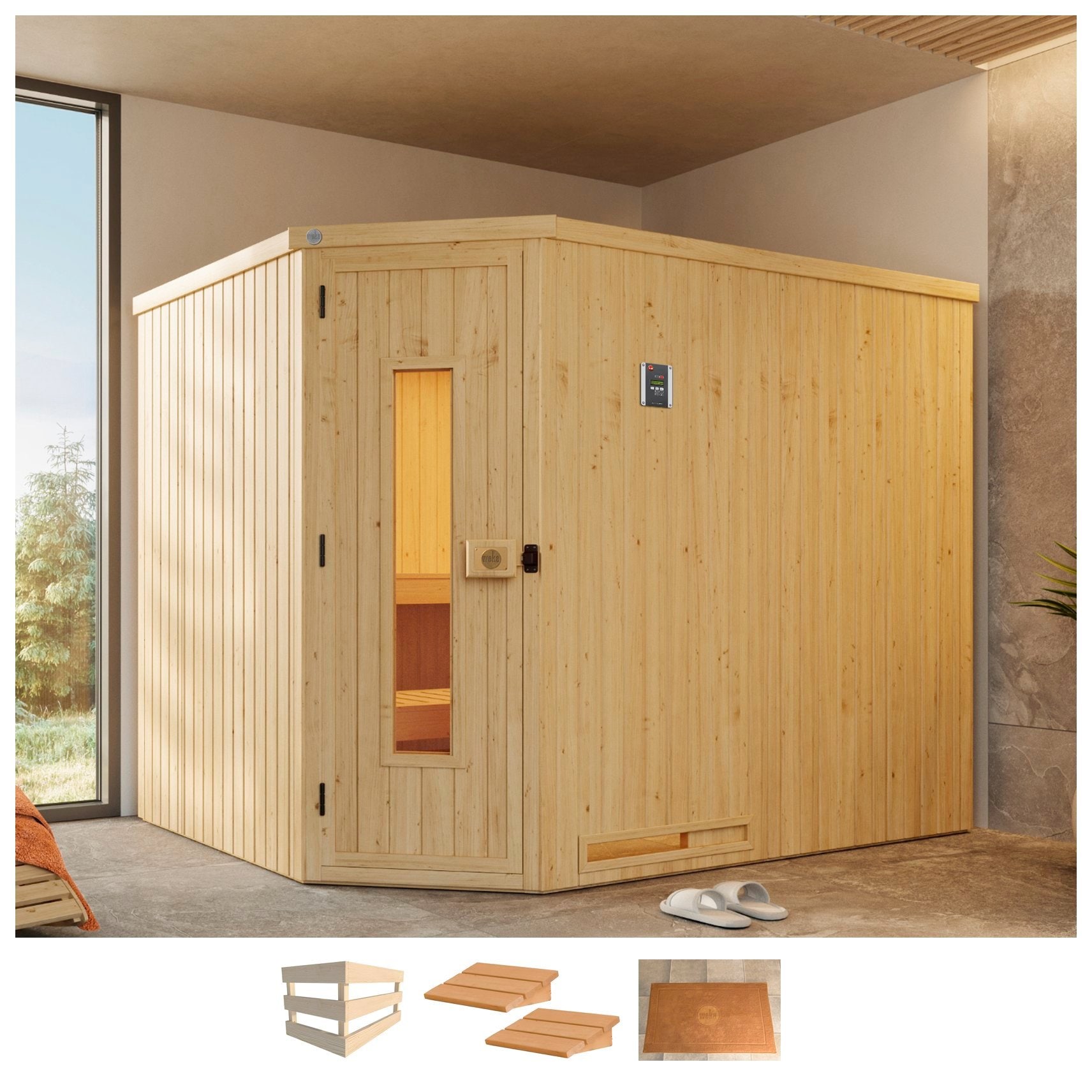 weka Sauna "Varberg 4" ohne Ofen