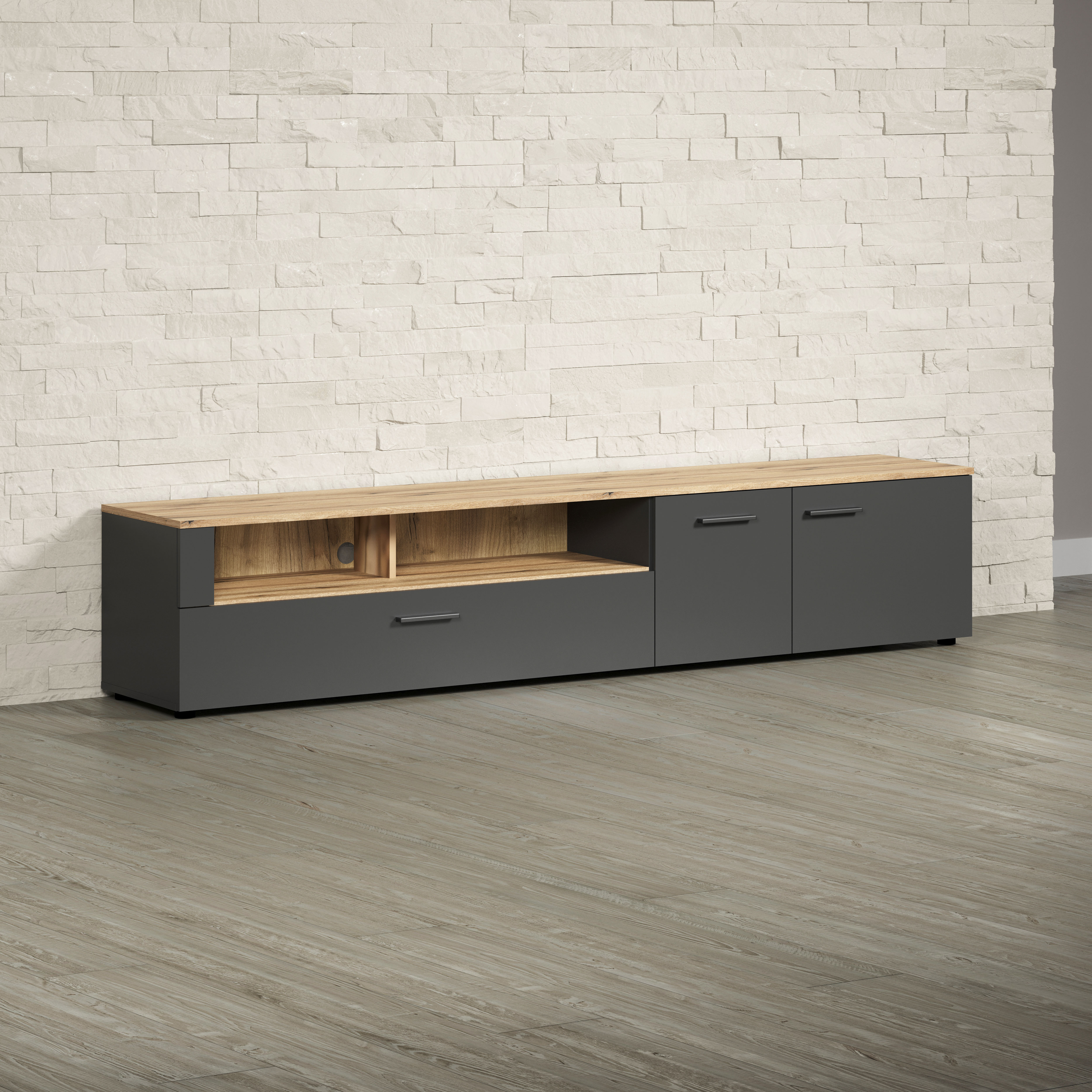 Home affaire Lowboard "Estepona TV-Kommode" 1 Stk. tlg. TV-Board, Breite 210 cm, Elegant und modern
